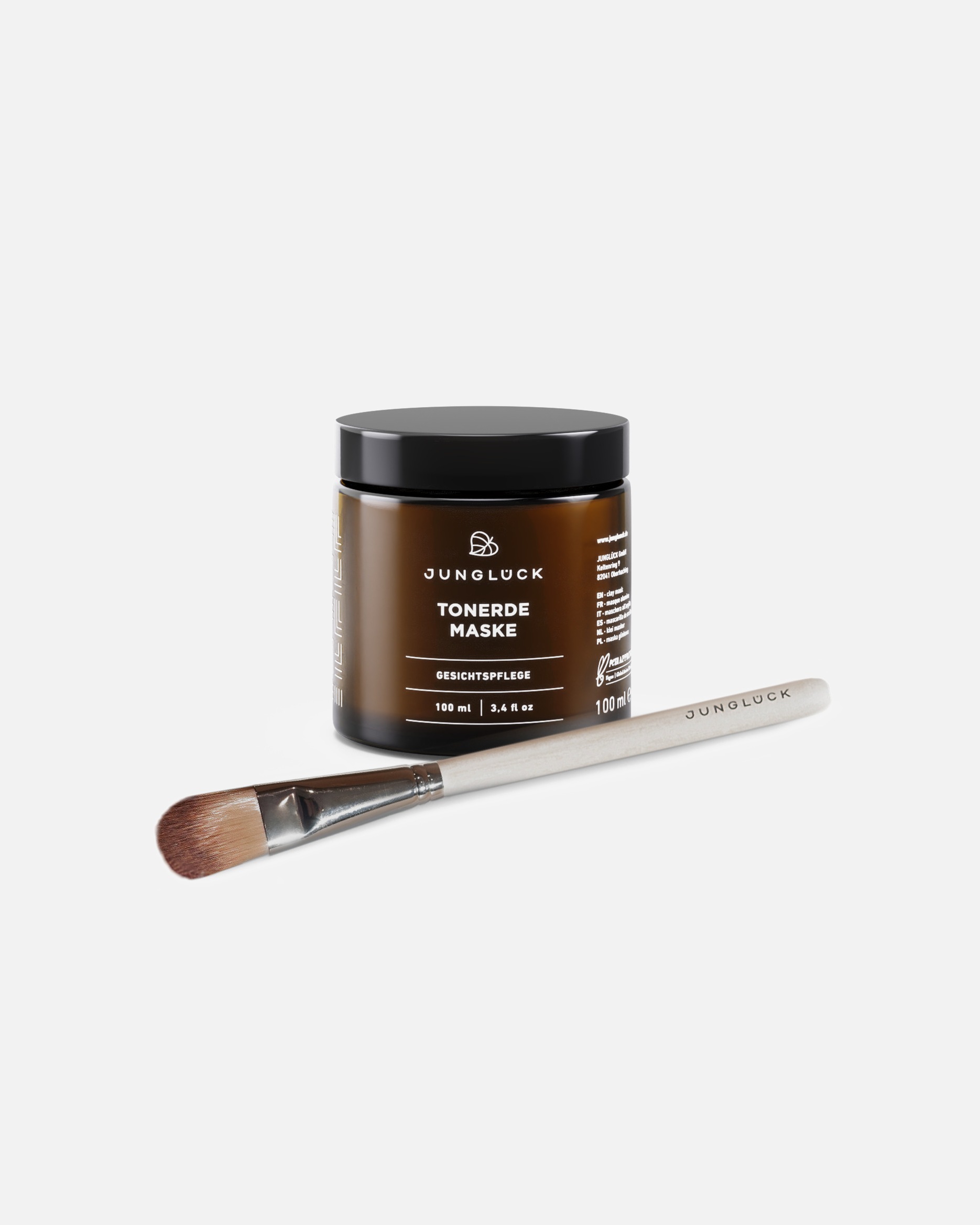 Gesichtspflegeset für Unisex Junglück Tonerde Maske + Pinsel Kombi 1 Stück
