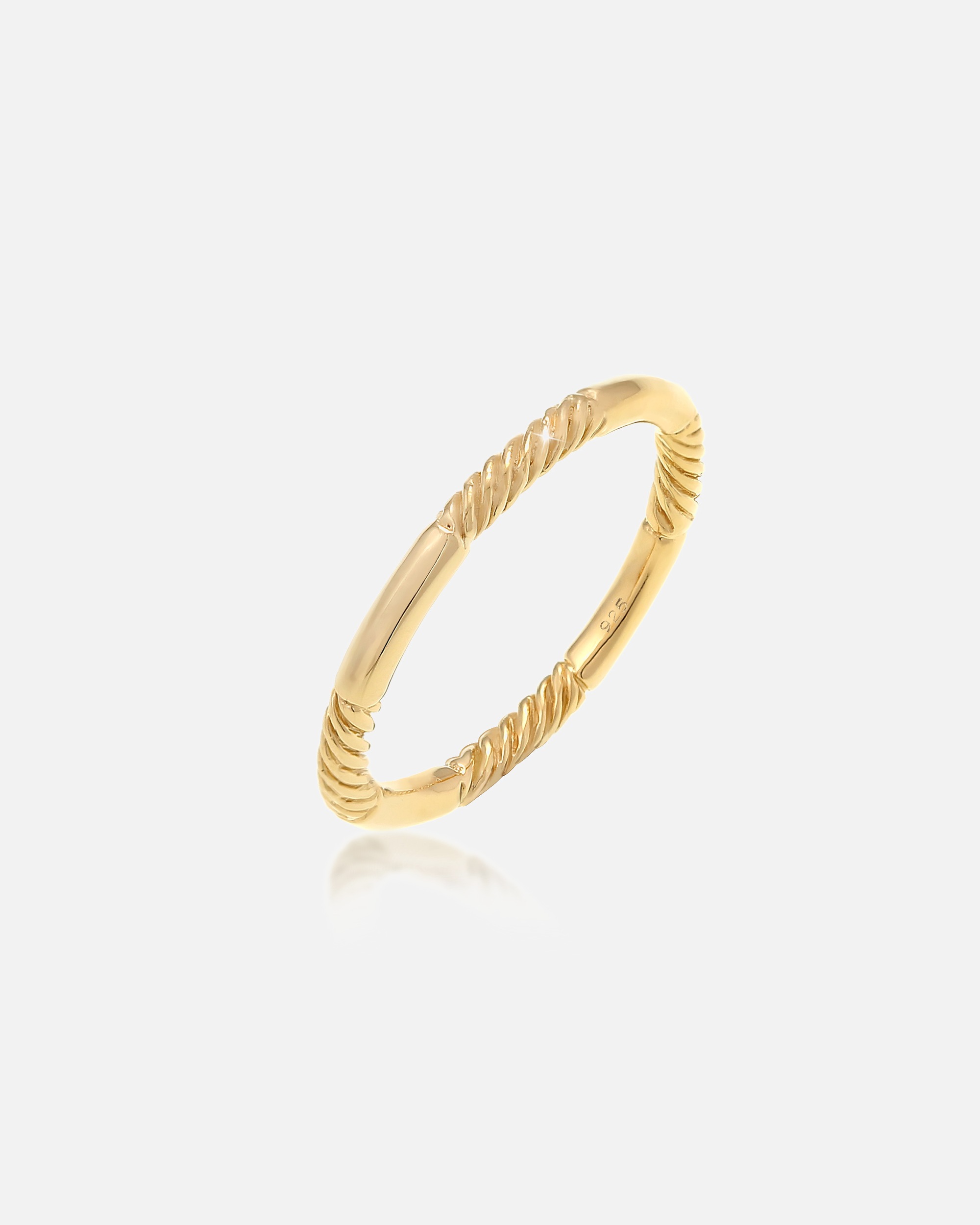 Ring für Weiblich Elli Basic Stacking Bandring Modern Gedreht 925 Silber 54