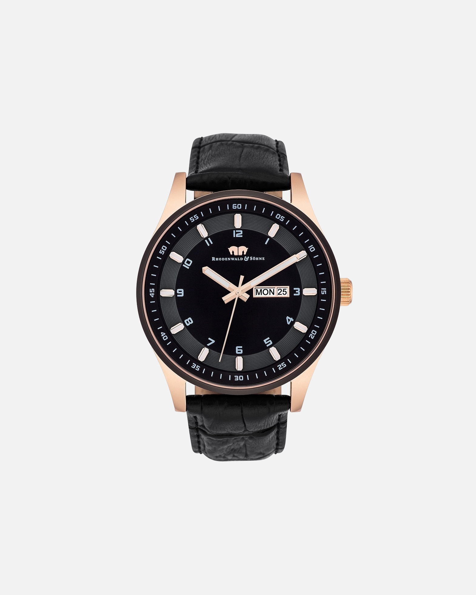 Uhr für Männlich Armband-Uhr Couragian aus Echtleder in schwarz 1 Stück