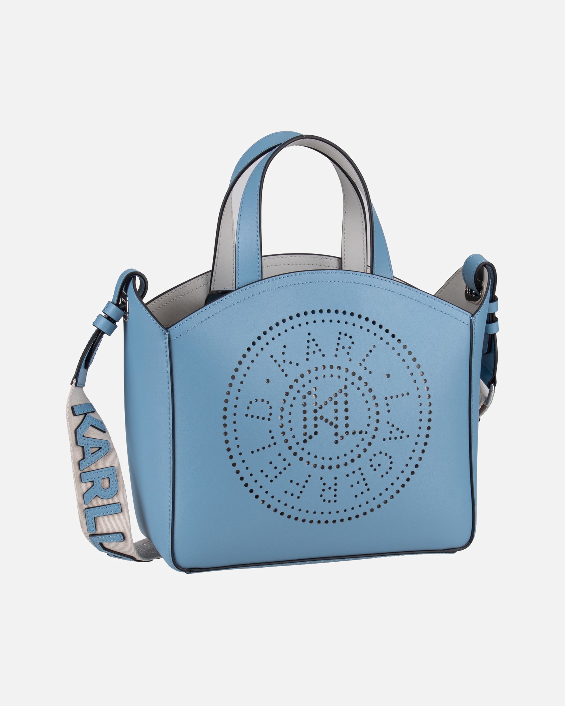 Handtasche für Weiblich Karl Lagerfeld Handtasche K/Circle SM Perforated Blue Bloom