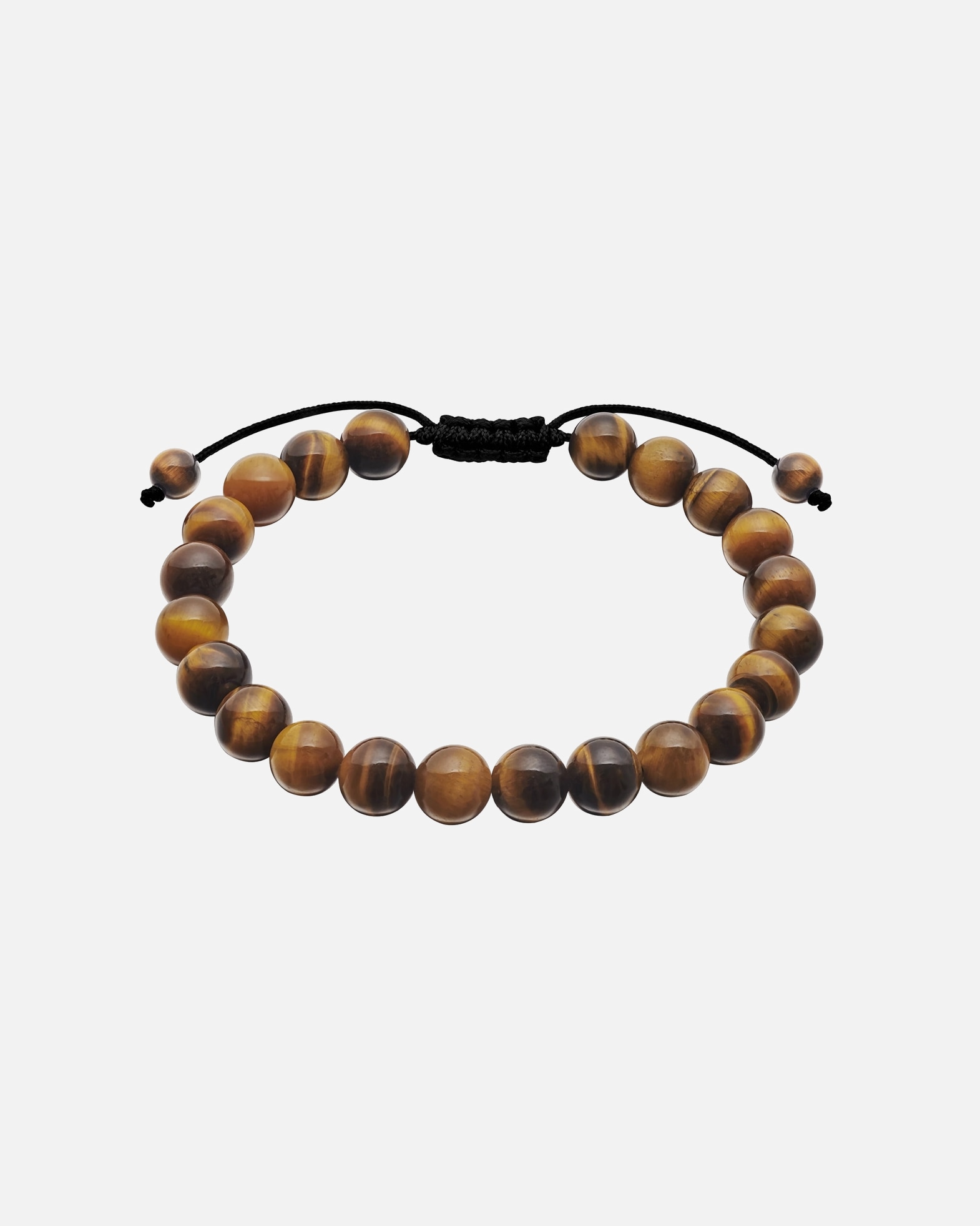 Armband für Männlich True Rebels Armband aus Edelstahl in Schwarz mit Tigerauge 15,0 - 23,0 cm, flexibel einstellbar