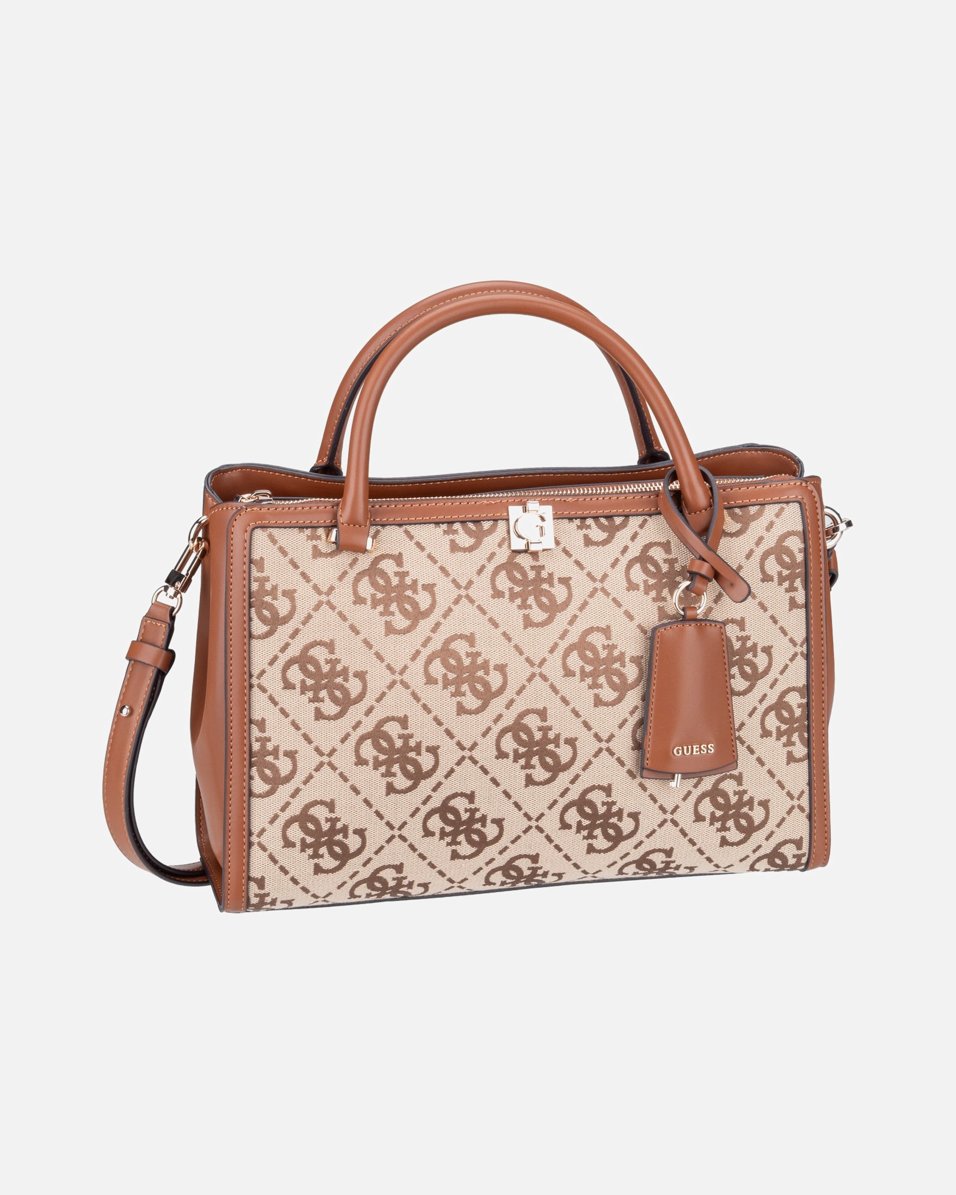 Handtasche für Weiblich GUESS Handtasche Audrey Logo Girlfriend latte logo