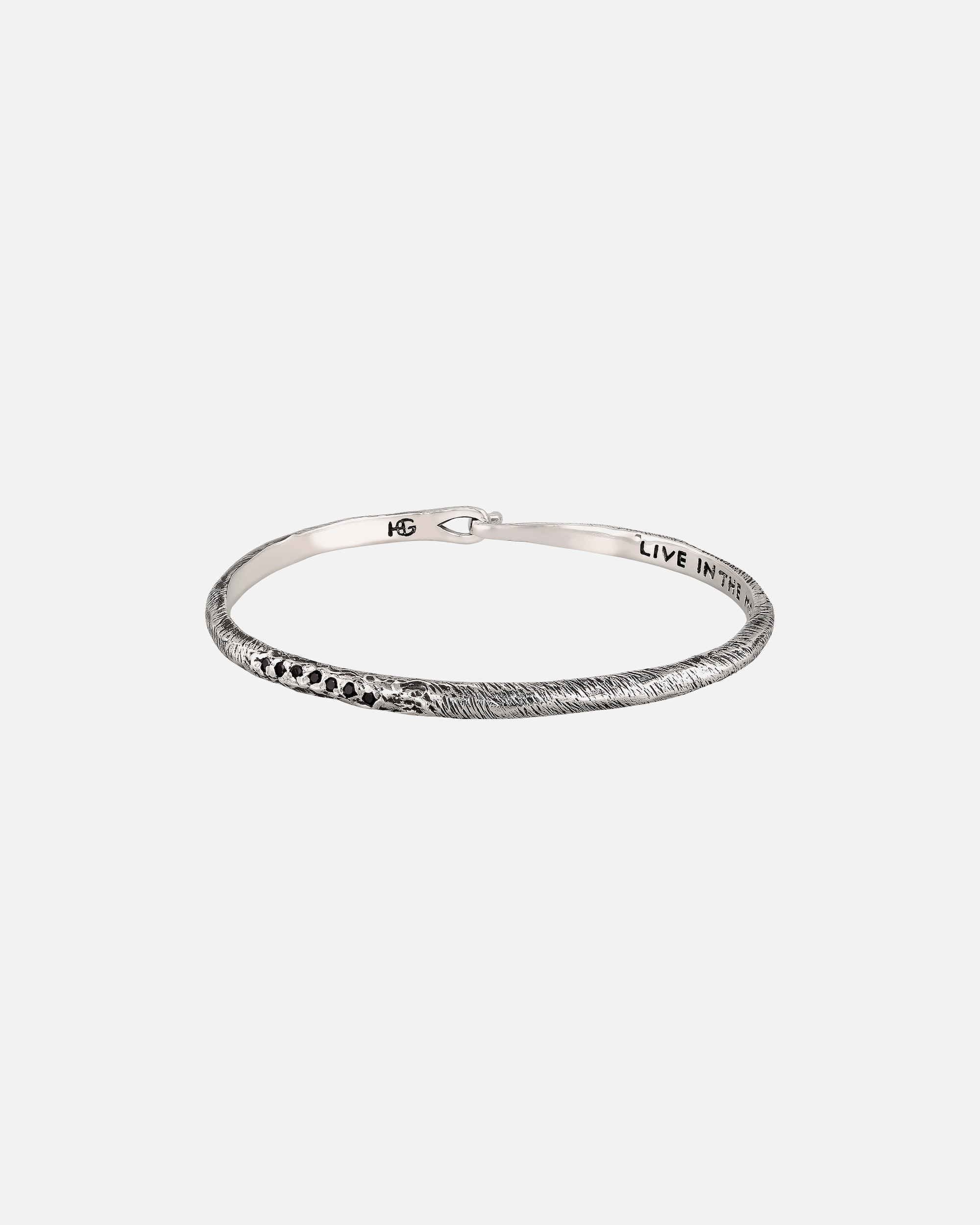 Armreif für Unisex Haze & Glory Default Brand Line Bangle Zirkonia Schwarz 925 Sterling Silber 20