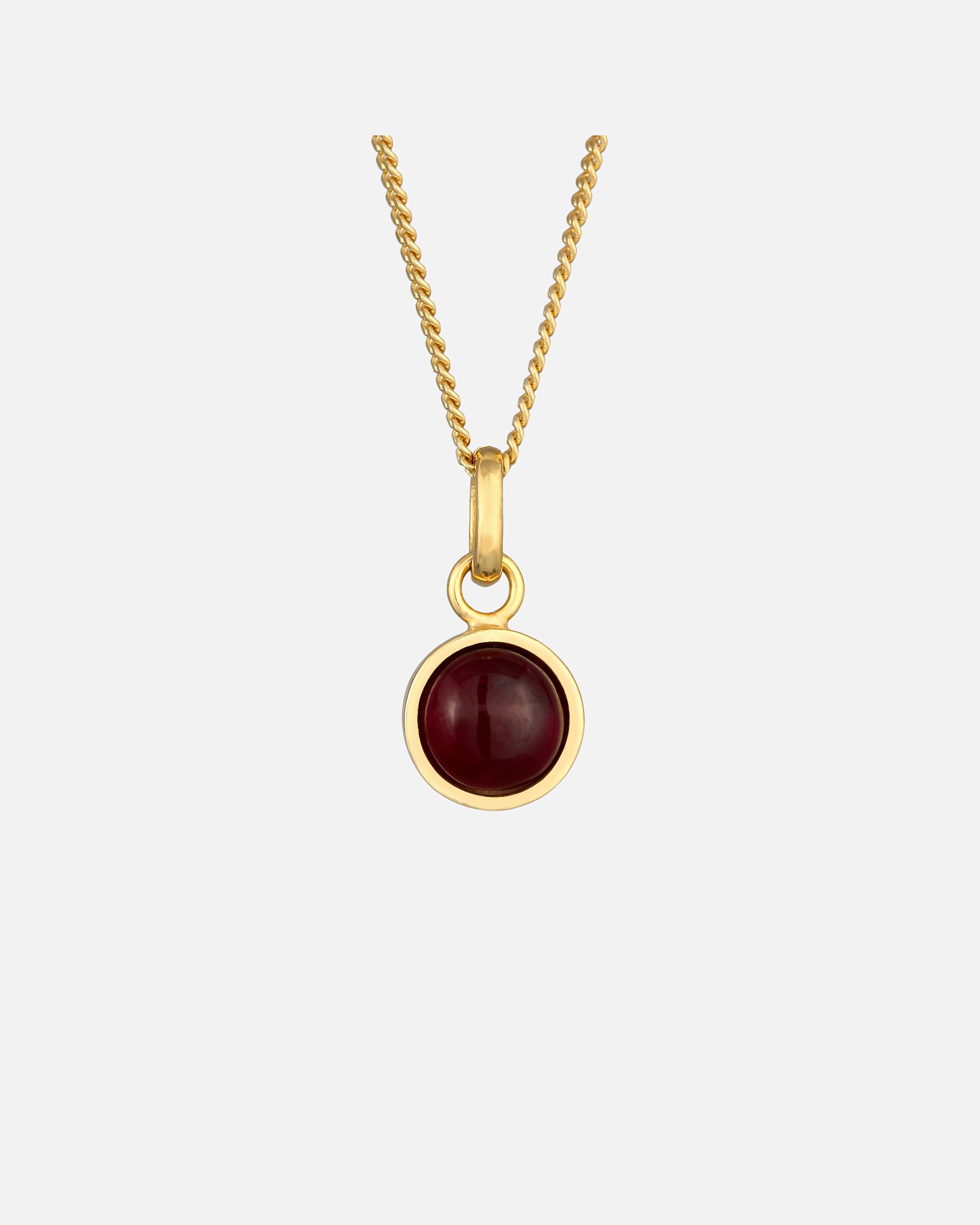Halskette für Weiblich Elli PREMIUM Geburtstein Granat Rot Solitär 925 Silber vergoldet 1 Stück