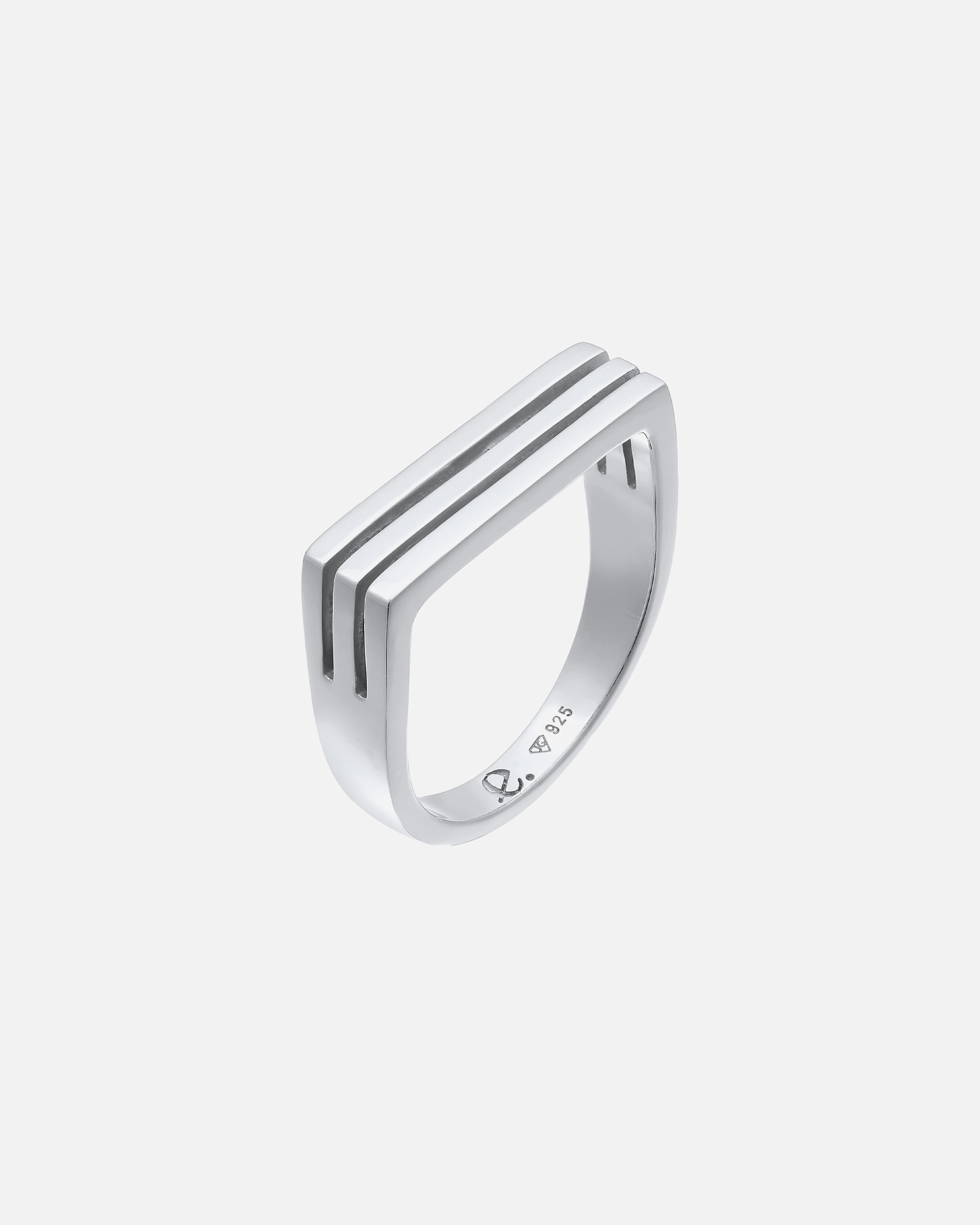 Ring für Weiblich Elli PREMIUM Elli PREMIUM Ring Siegelring Rechteck Unisex 925 Silber rhodiniert 66