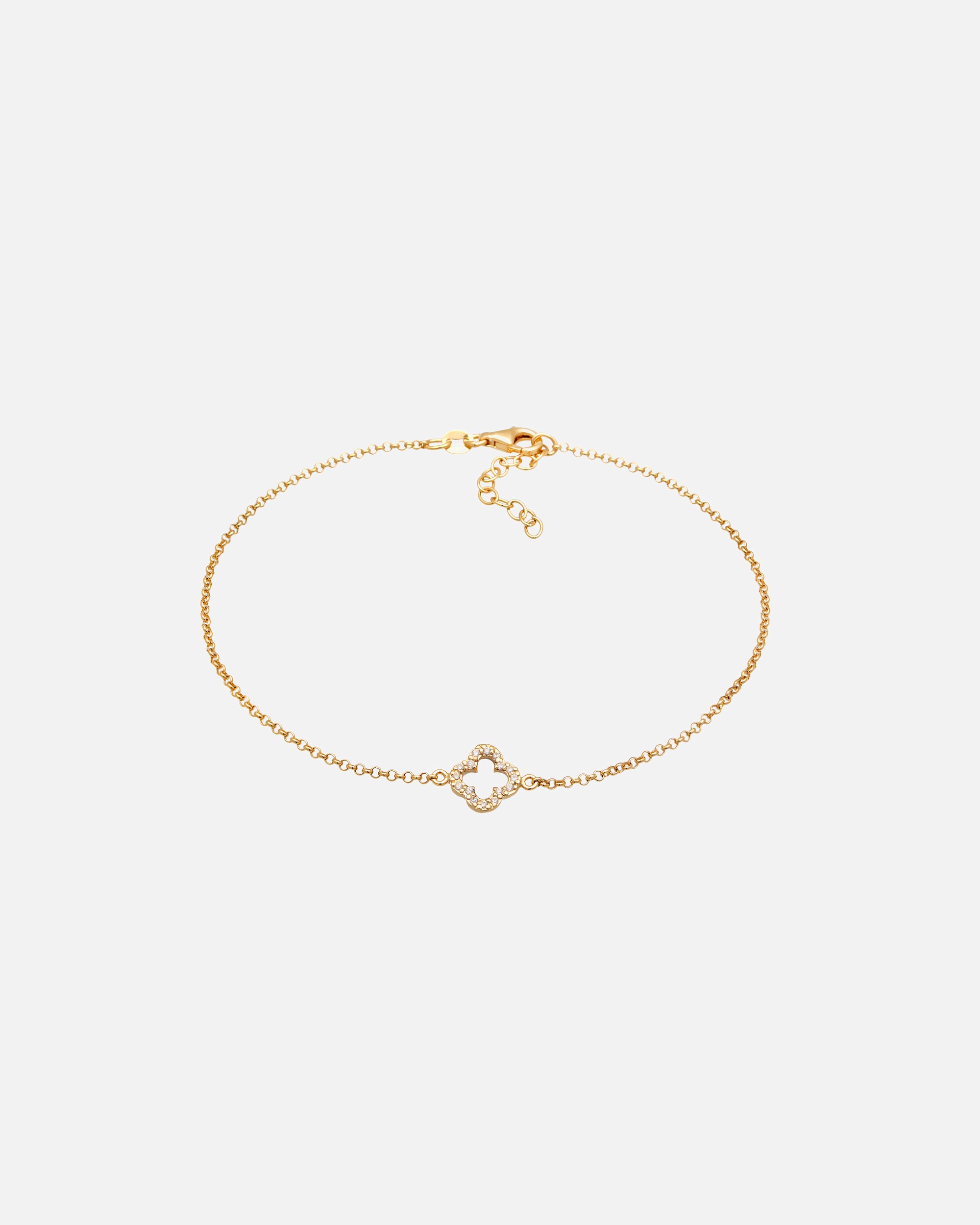 Fußschmuck für Weiblich Elli Kleeblatt Zirkonia Glücksymbol Talisman 925 Silber 1 Stück
