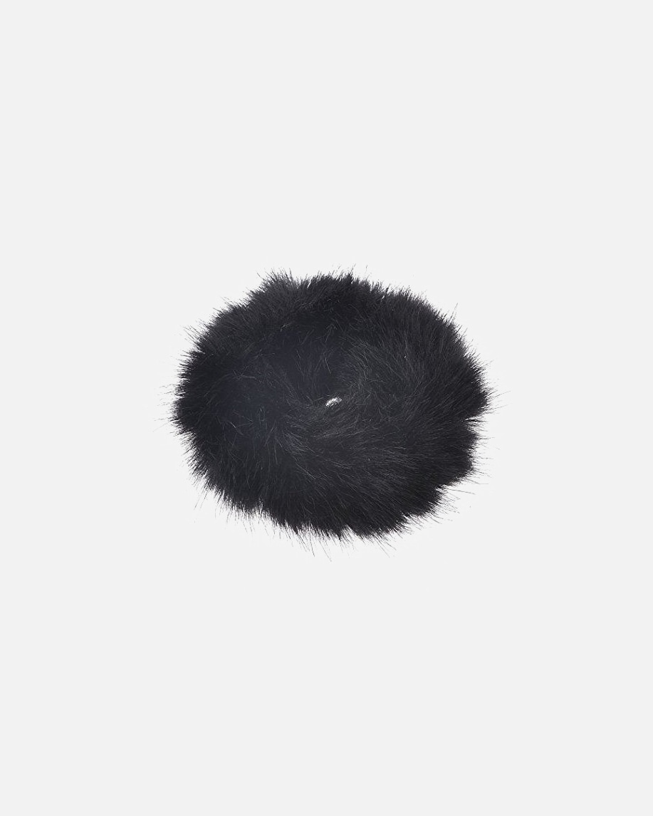 Haargummi für Unisex SOHO Faux Scrunchie Haargummi Mit Fell Schwarz
