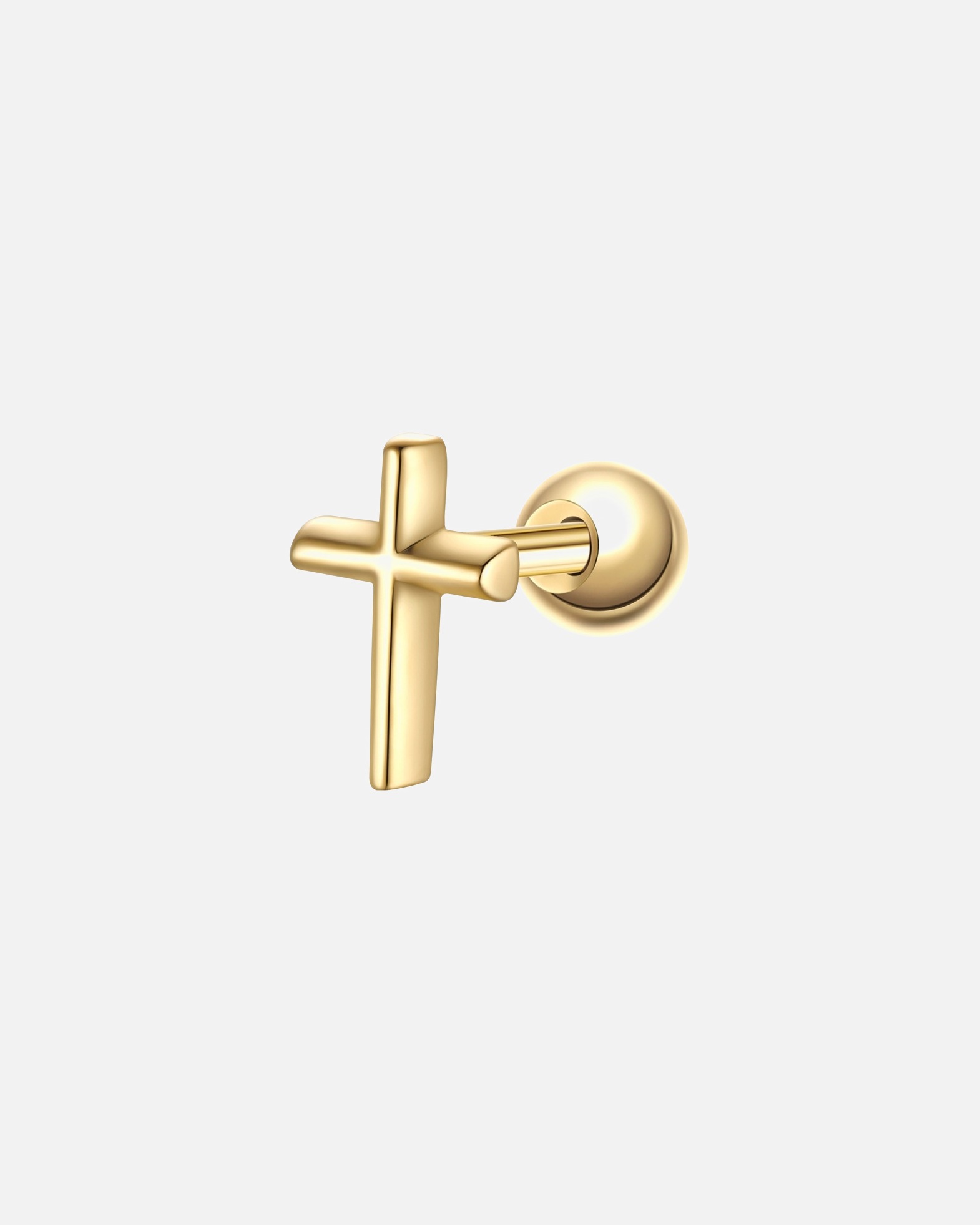 Ohrringe für Weiblich Glanzstücke München Ohrstecker Kreuz aus Sterling Silber in Gelbgold 6,3 mm