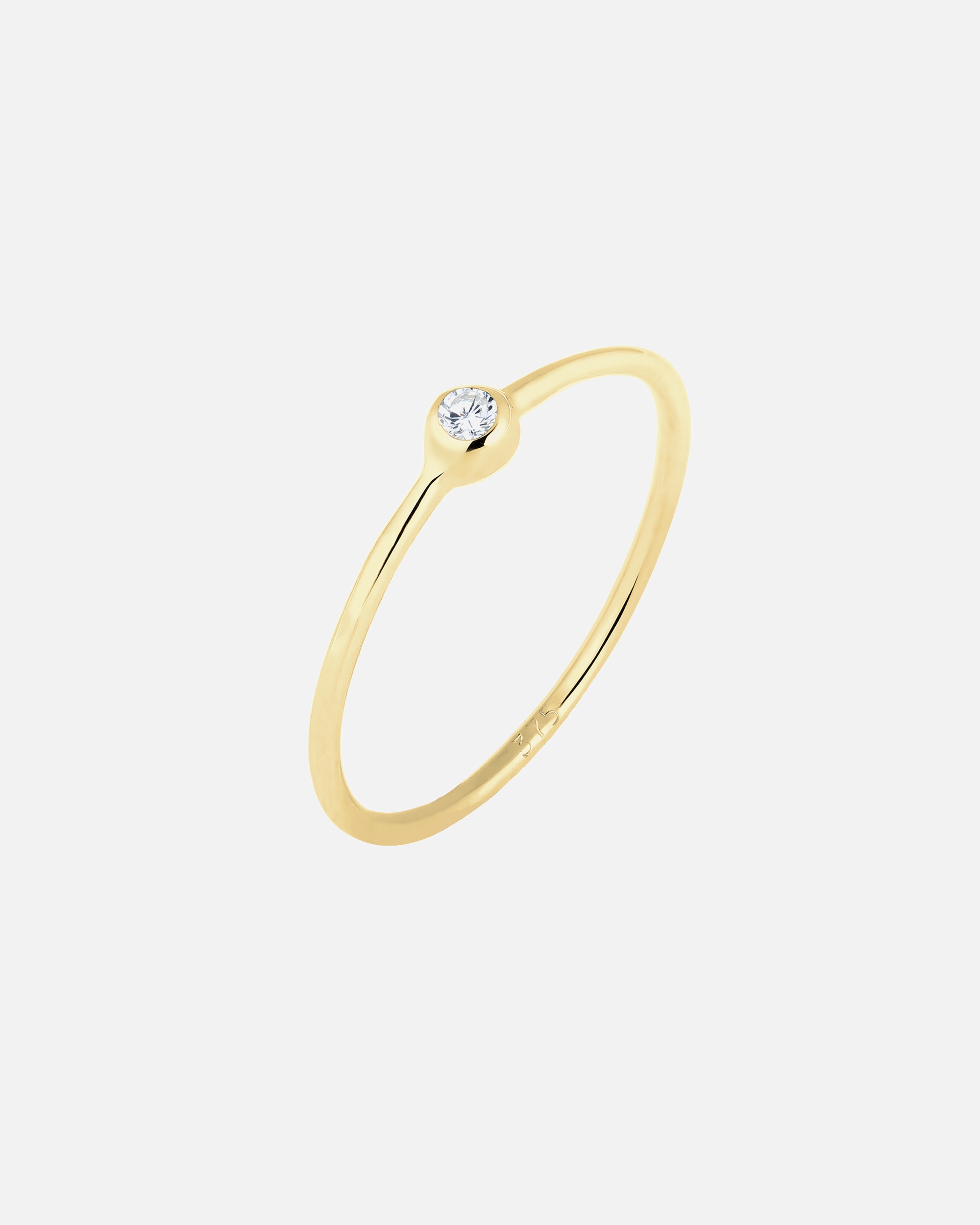Ring für Weiblich Elli PREMIUM Solitär Zirkonia 375er Gelbgold 54