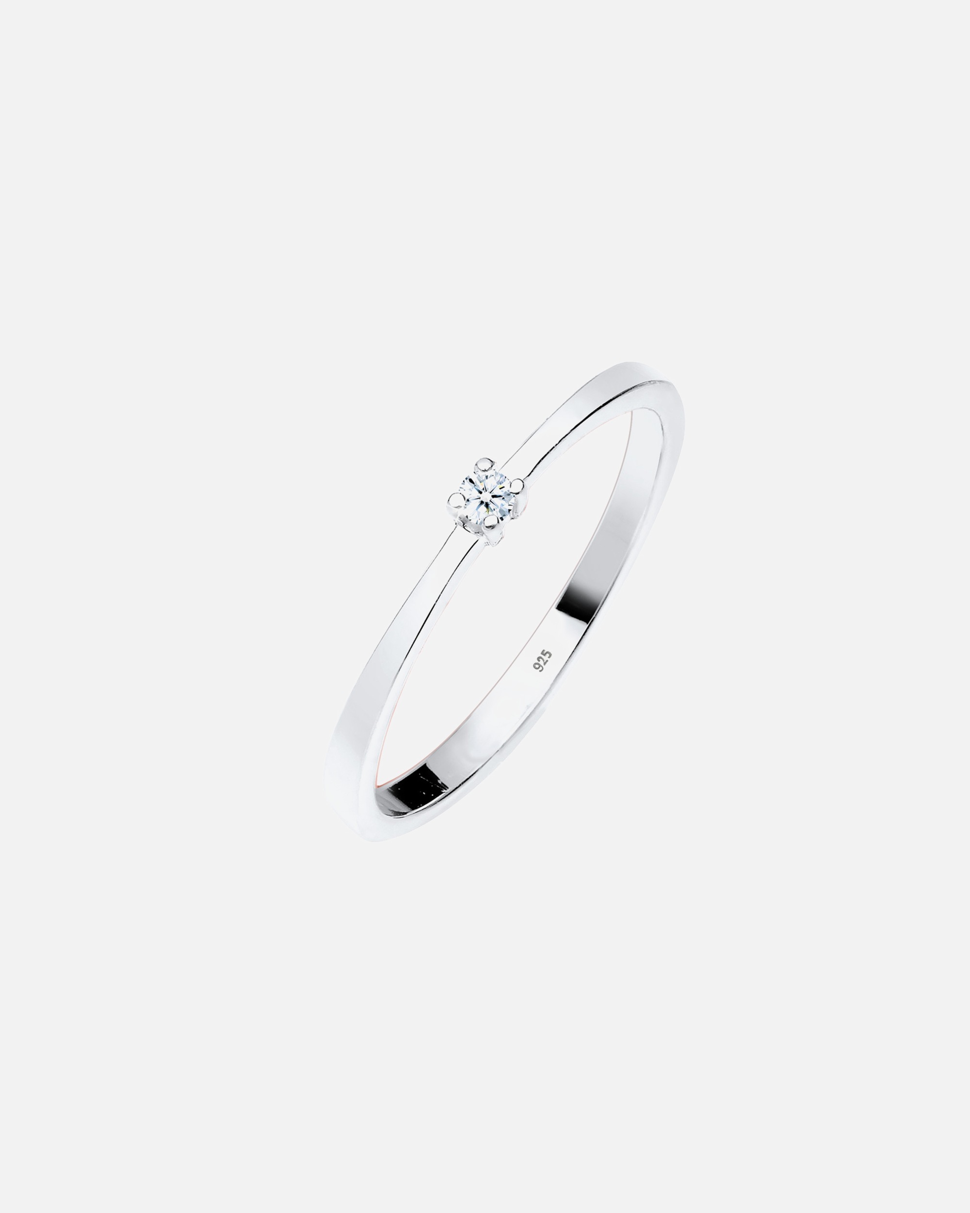 Ring für Weiblich Elli DIAMONDS Verlobung Solitär Diamant (0.03 ct.) 925 Silber 54
