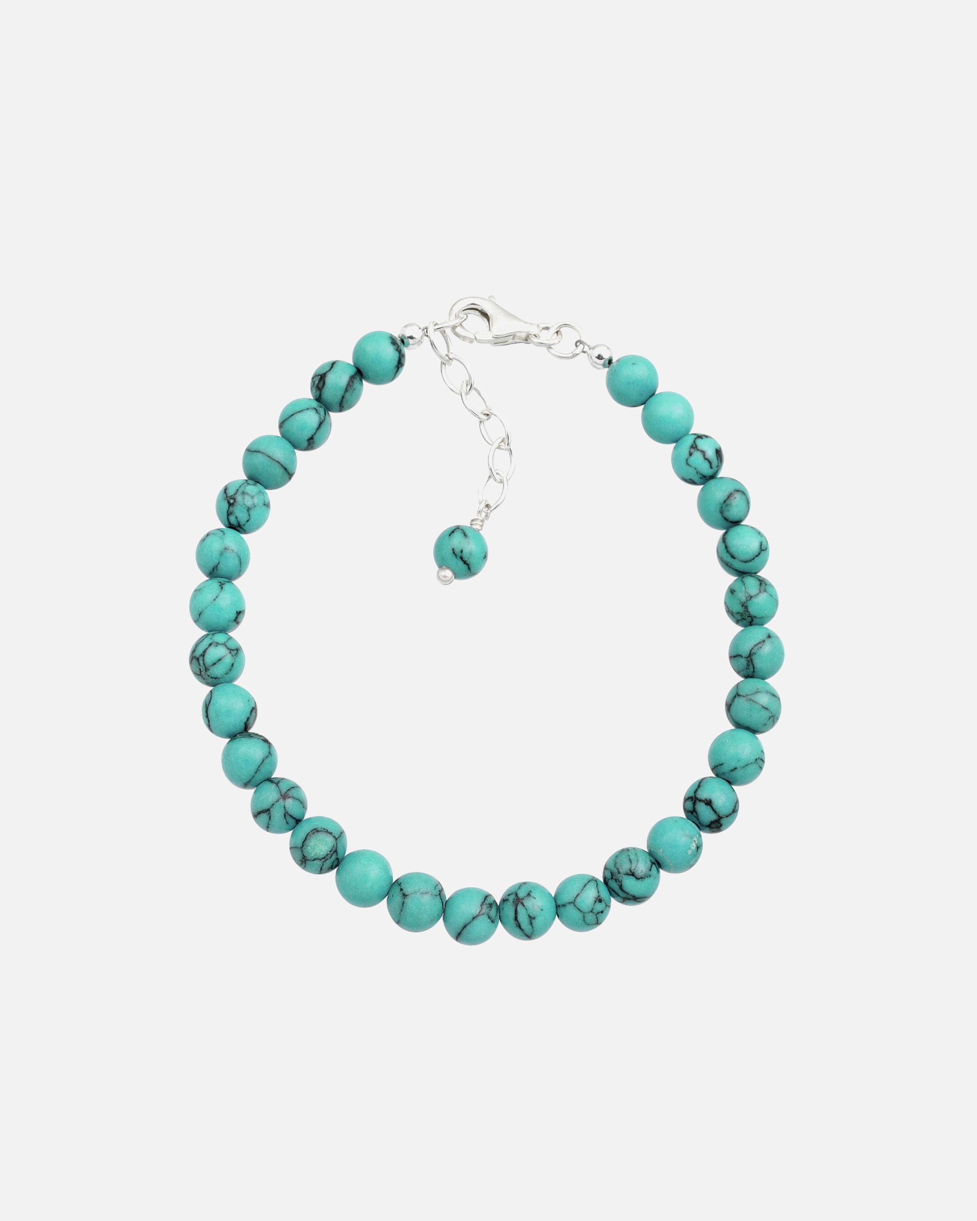 Armband für Weiblich Elli Türkiser Howlit Kugel Boho 925 Sterling Silber 1 Stück