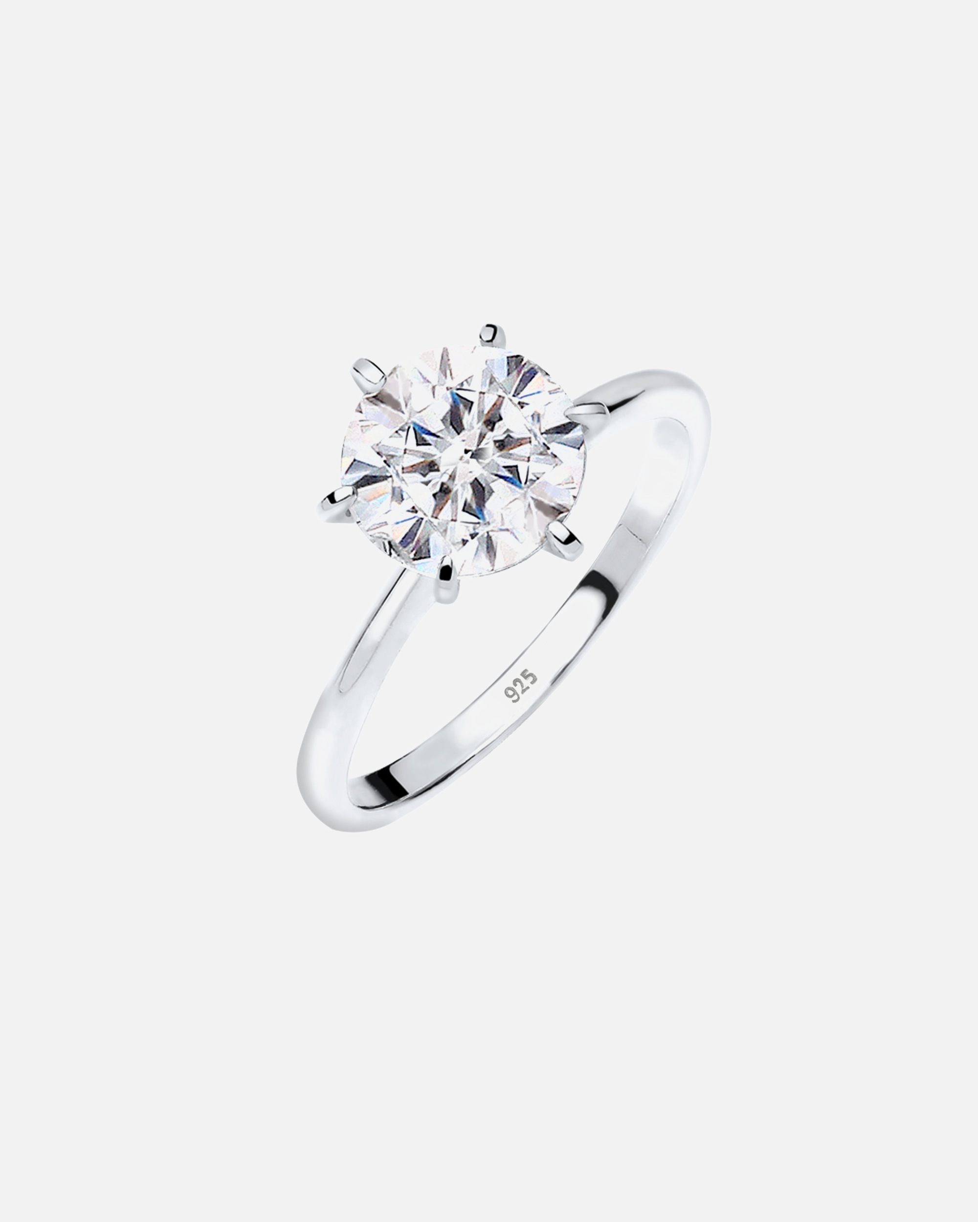 Ring für Weiblich Elli Verlobungsring Weiß 925 Silber, mit Kristallen von Swarovski® 52