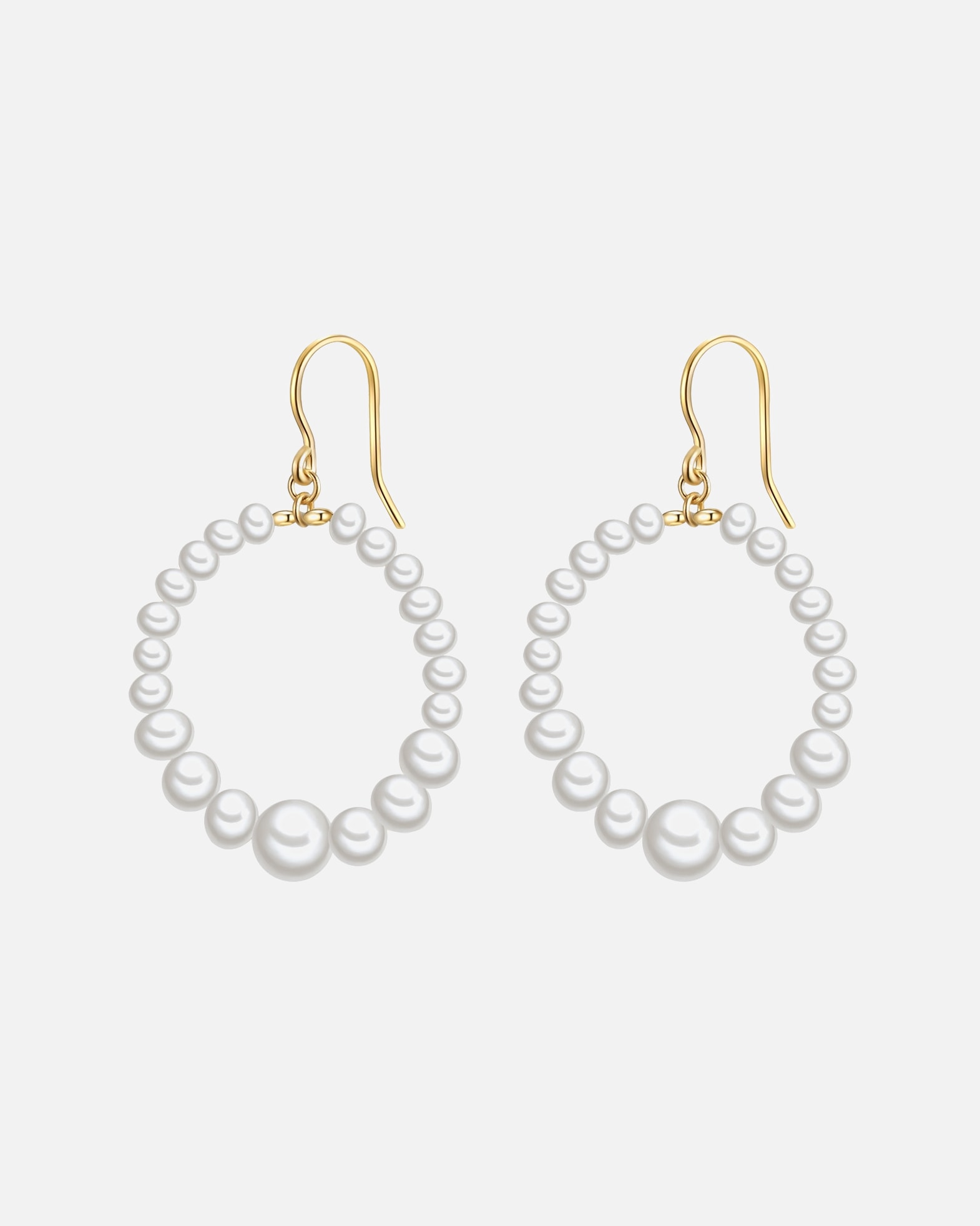 Ohrringe für Weiblich Valero Pearls Perlen-Ohrhänger Sterling Silber Süßwasser-Zuchtperle in Gelbgold 1 Stück