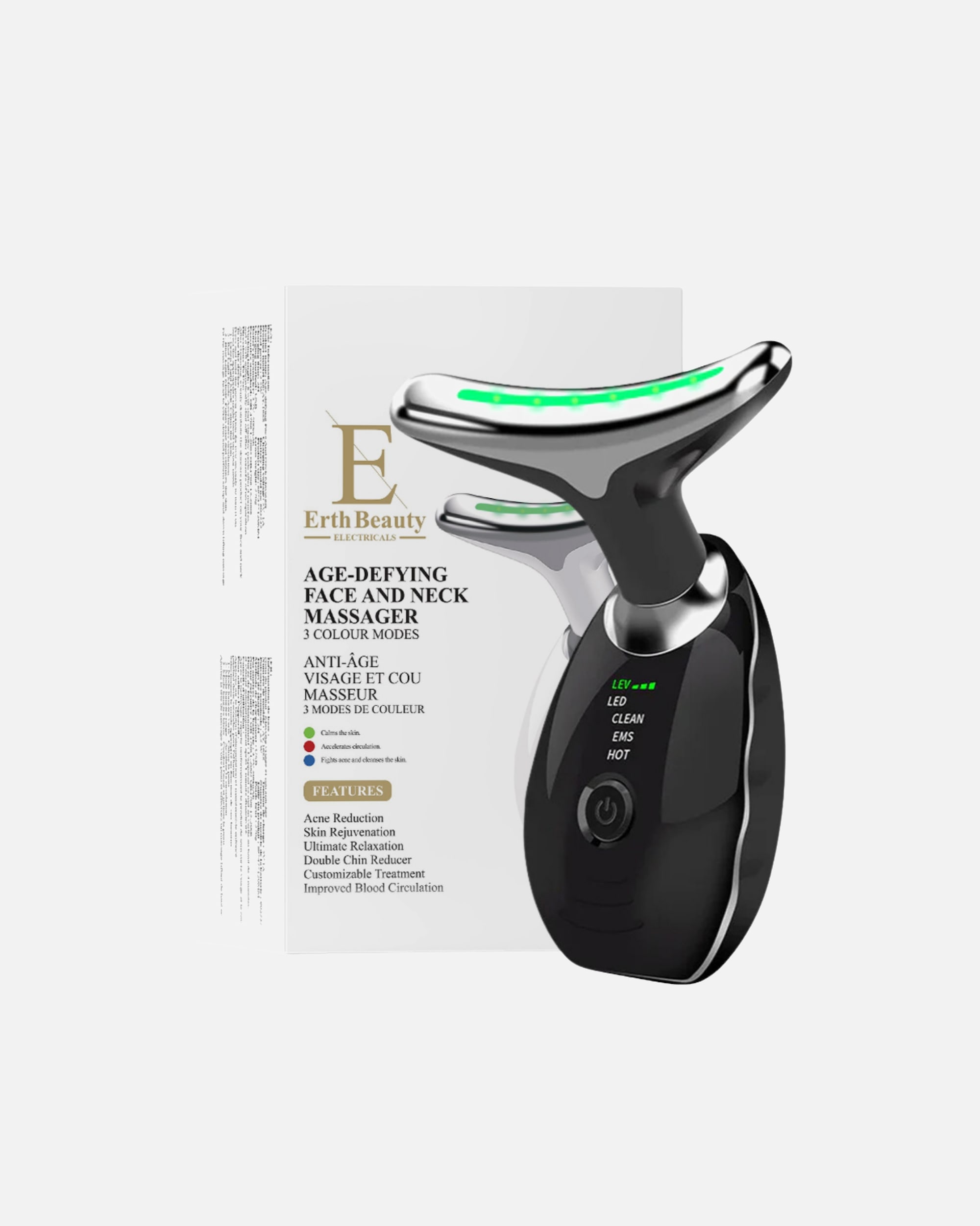 Elektrisches Gesichtsmassagegerät für Weiblich ErthSkin London Anti Aging Gesichts & Hals – Schwarz 1 Stück