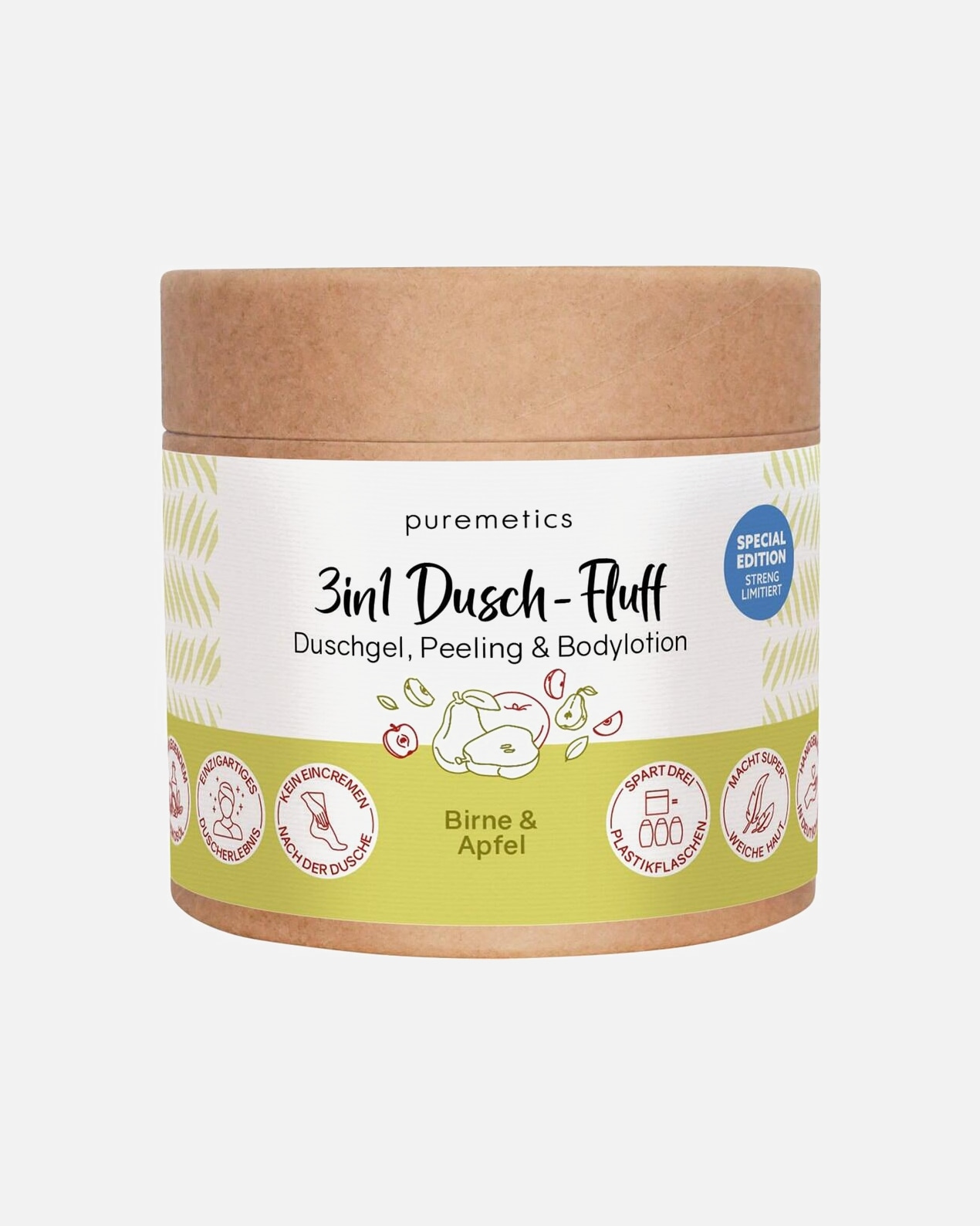 Duschgel für Unisex puremetics Dusch-Fluff Birne & Apfel 250 g