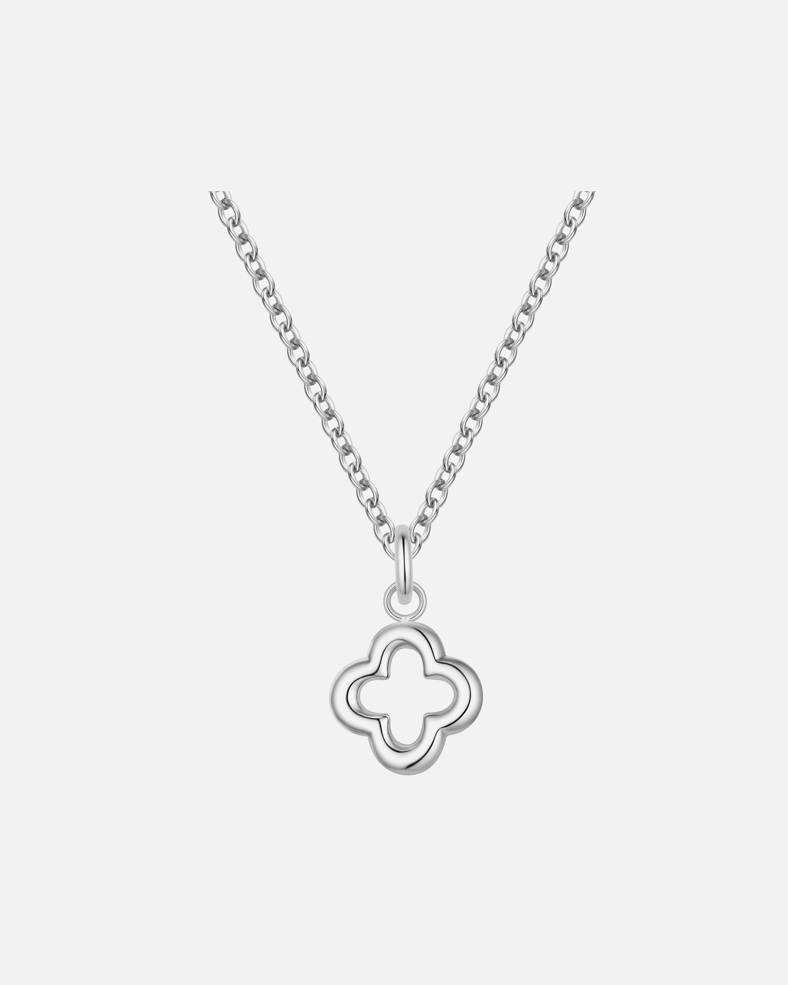 Halskette für Weiblich Glanzstücke München Halskette Kleeblatt aus Edelstahl in silber 40,0 cm Basiskette + 5,0 cm Verlängerung