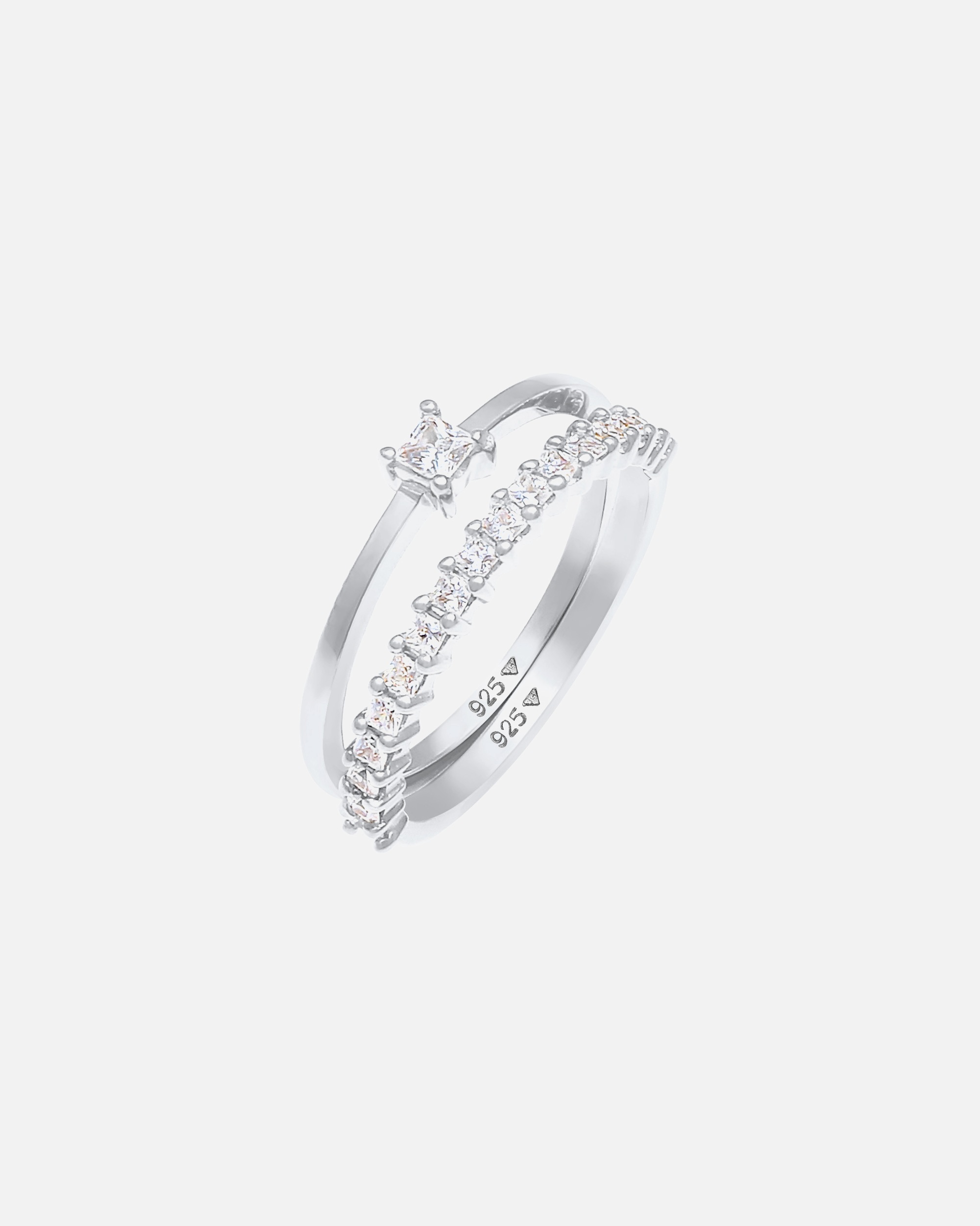 Ring für Weiblich Elli Solitär Eternity Zirkonia Verlobung Set 925 Silber 54