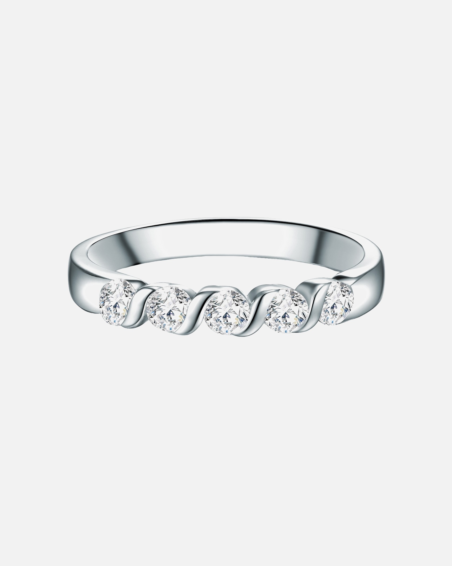 Ring für Weiblich Trilani Ring Sterling Silber Zirkonia in Silber 58