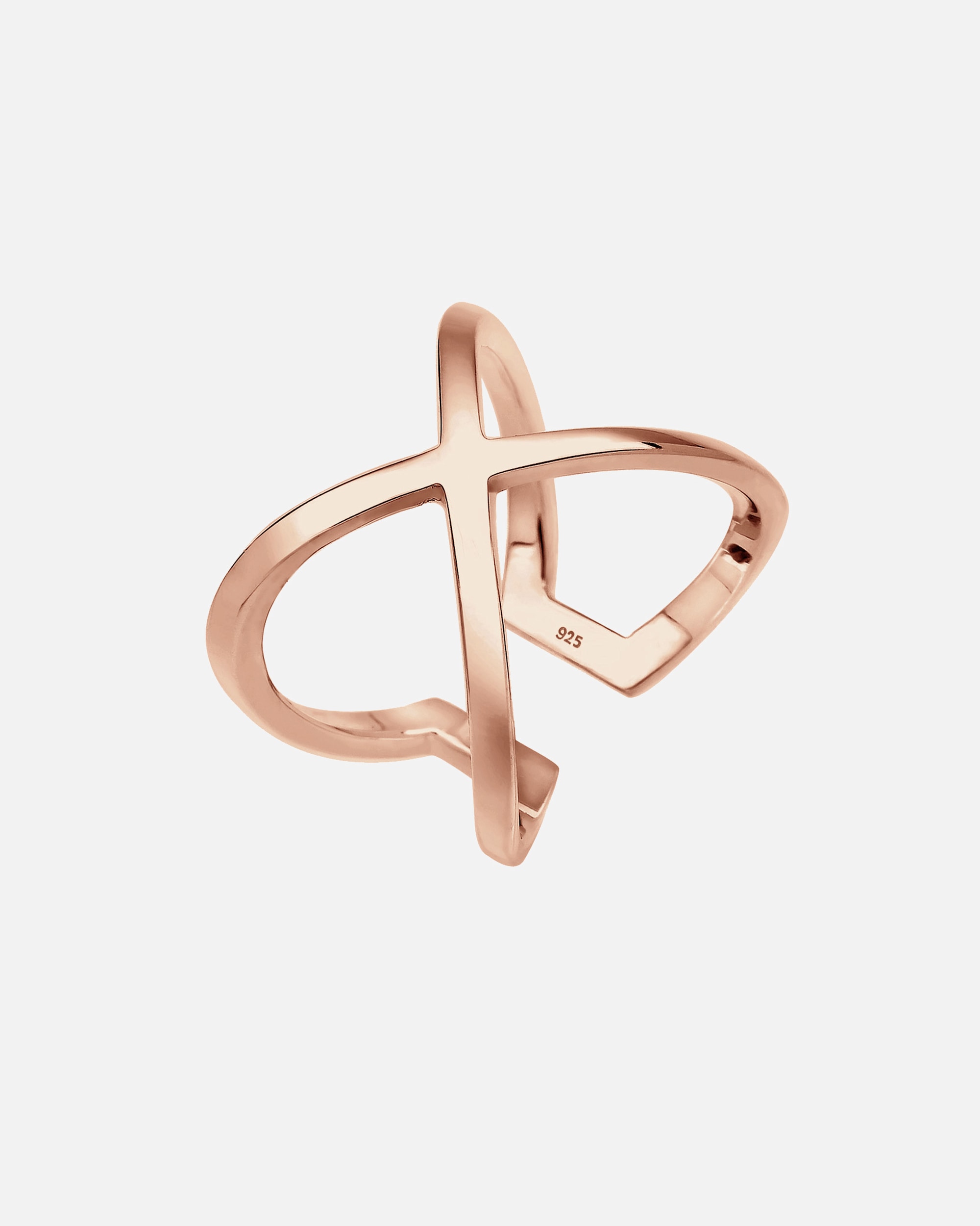 Ring für Weiblich Elli Blogger Must-Have Statement Kreuz 925 Sterling Silber Rosegold