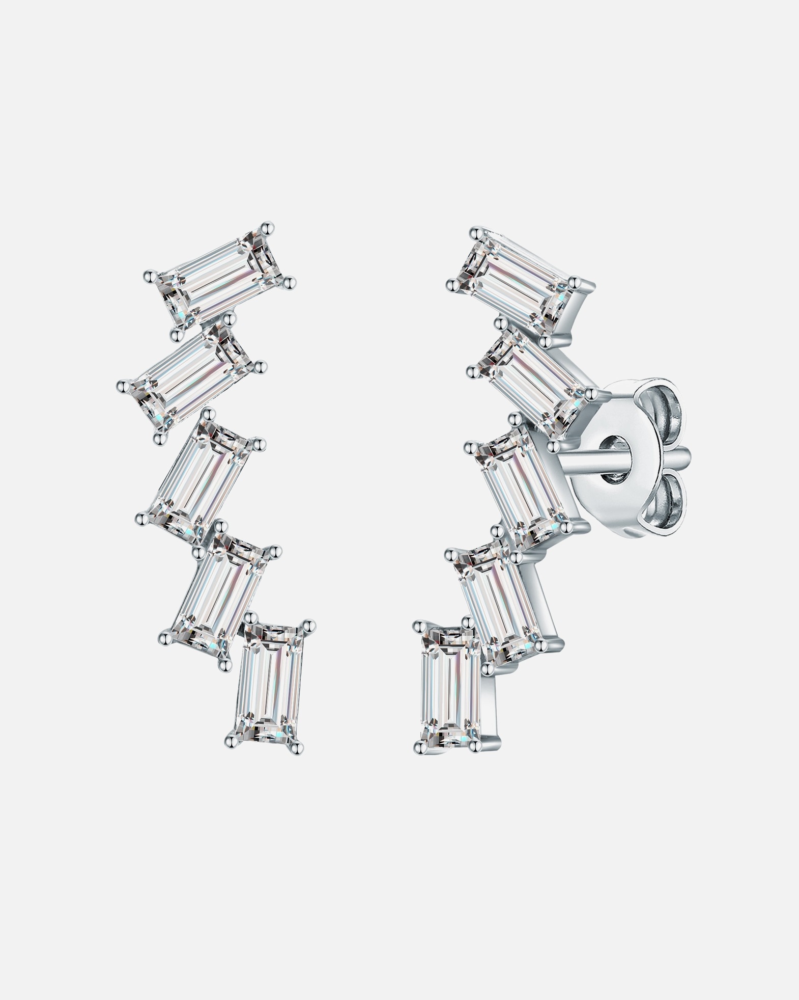 Ohrringe für Weiblich Lulu & Jane Ohrstecker Messing verziert mit Kristallen von Swarovski® in Silber 1 Stück