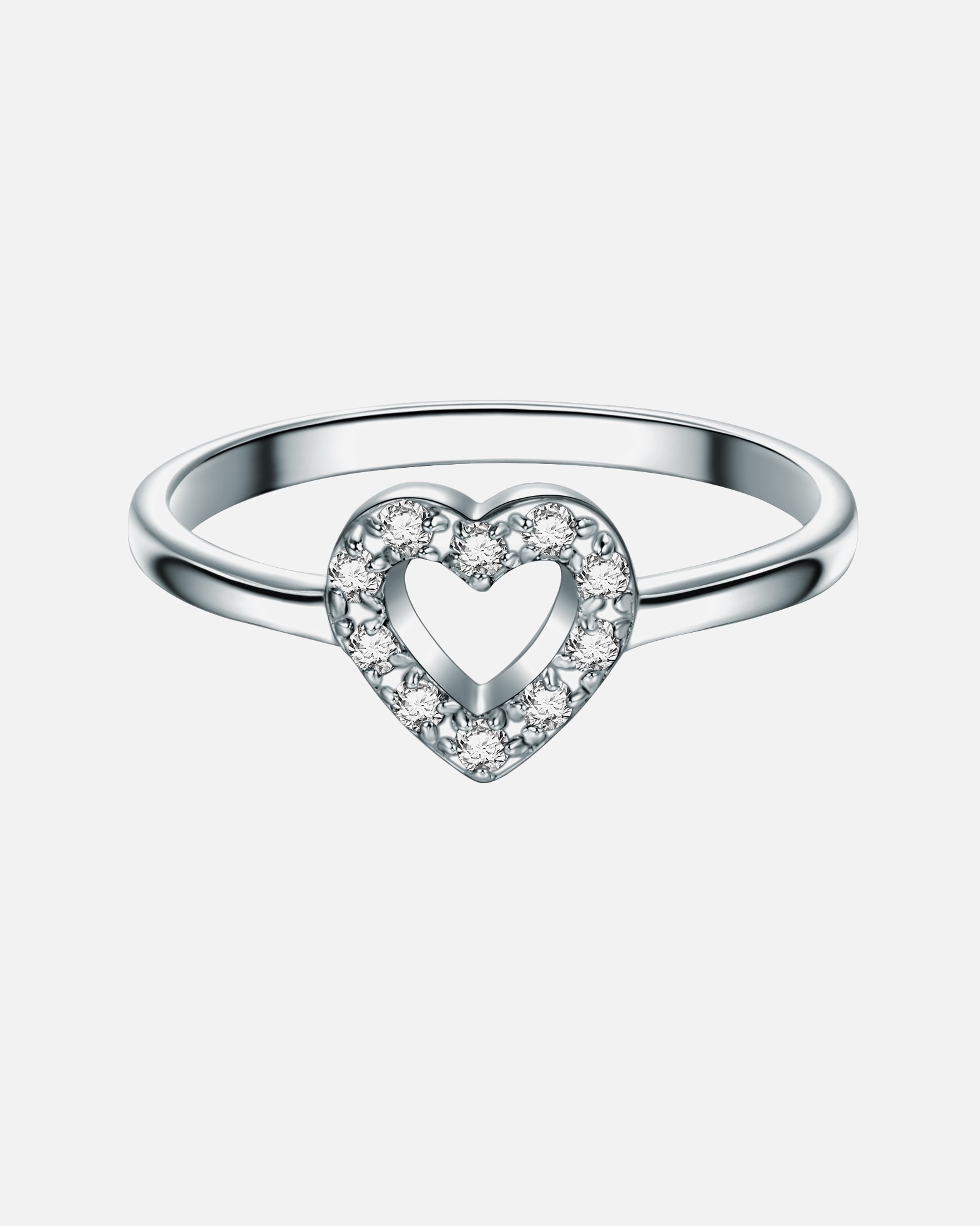 Ring für Weiblich Trilani Ring aus Sterling Silber in Silber mit Zirkonia 54