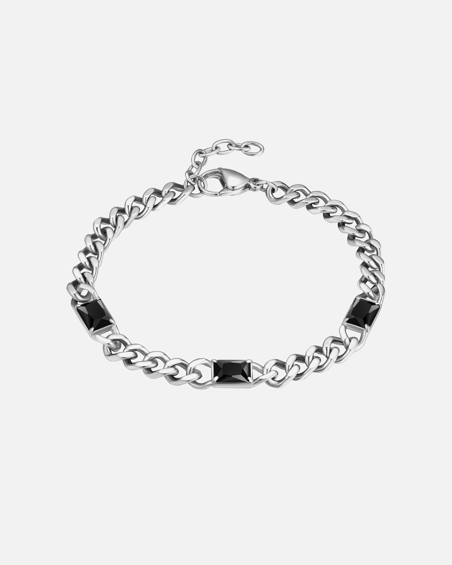 Armband für Männlich True Rebels Armband aus Edelstahl in Silber mit Zirkonia 1 Stück
