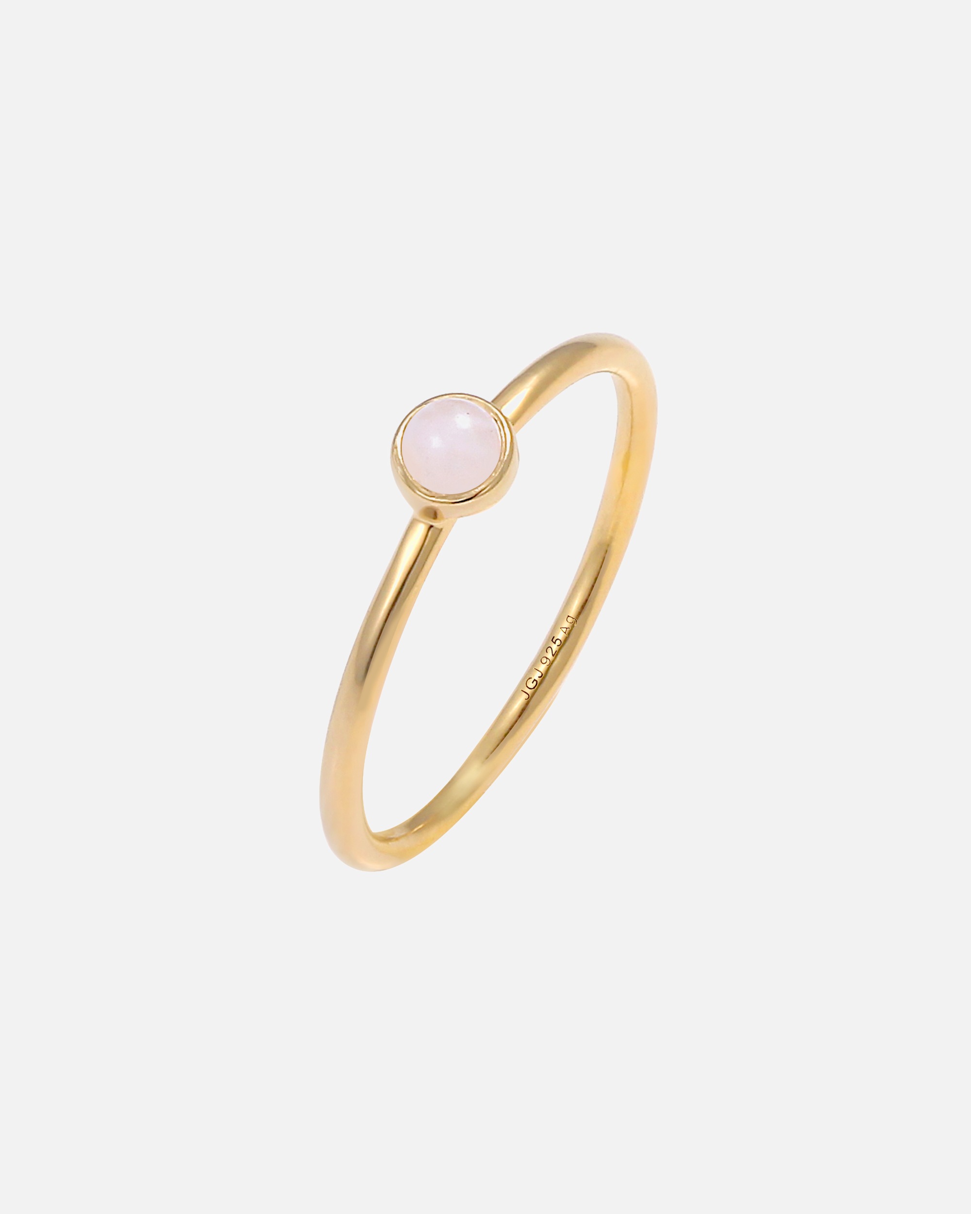 Ring für Weiblich Elli Stapel Pink Opal 925 Silber vergoldet 56