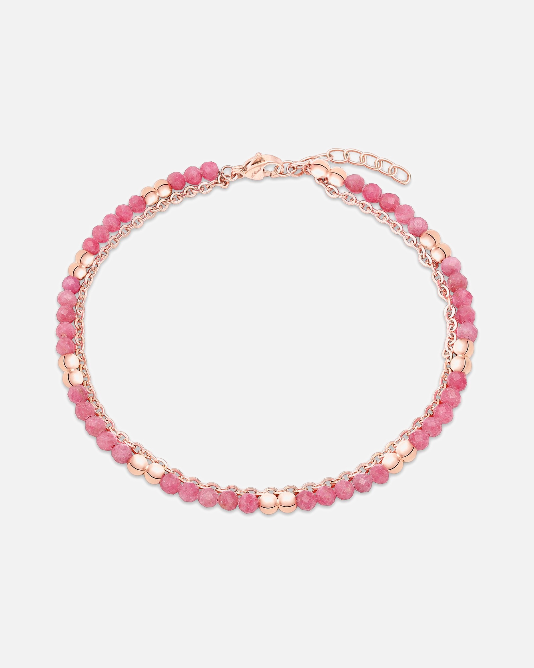 Fußschmuck für Weiblich s.Oliver Fußkette Edelstahl, Farbstein roségold