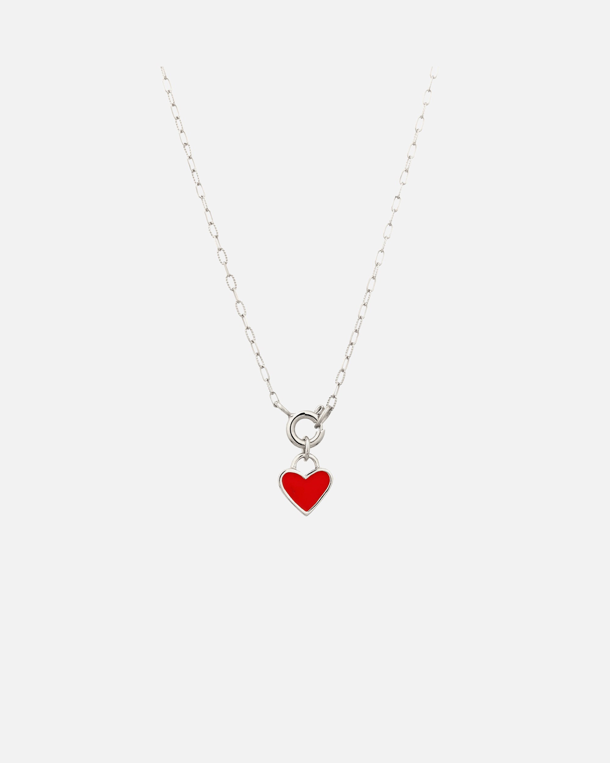 Halskette für Weiblich Elli Anhänger Herz Emaille 925 Sterling Silber silberfarben