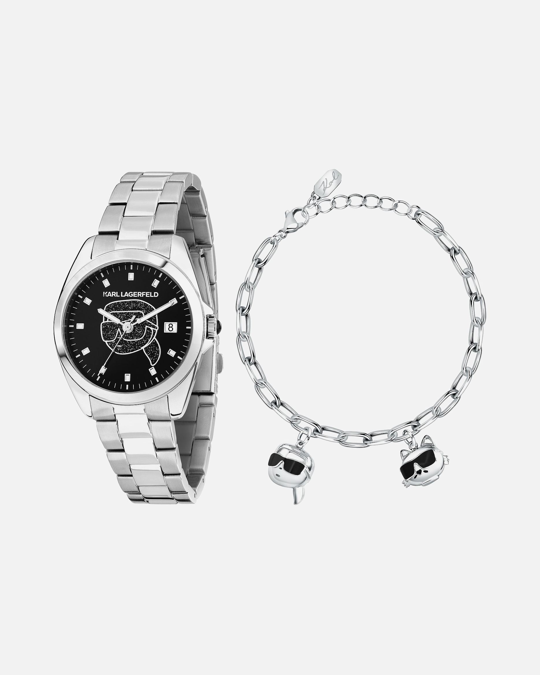 Uhr für Weiblich Karl Lagerfeld Uhren-Set Edelstahl One Size