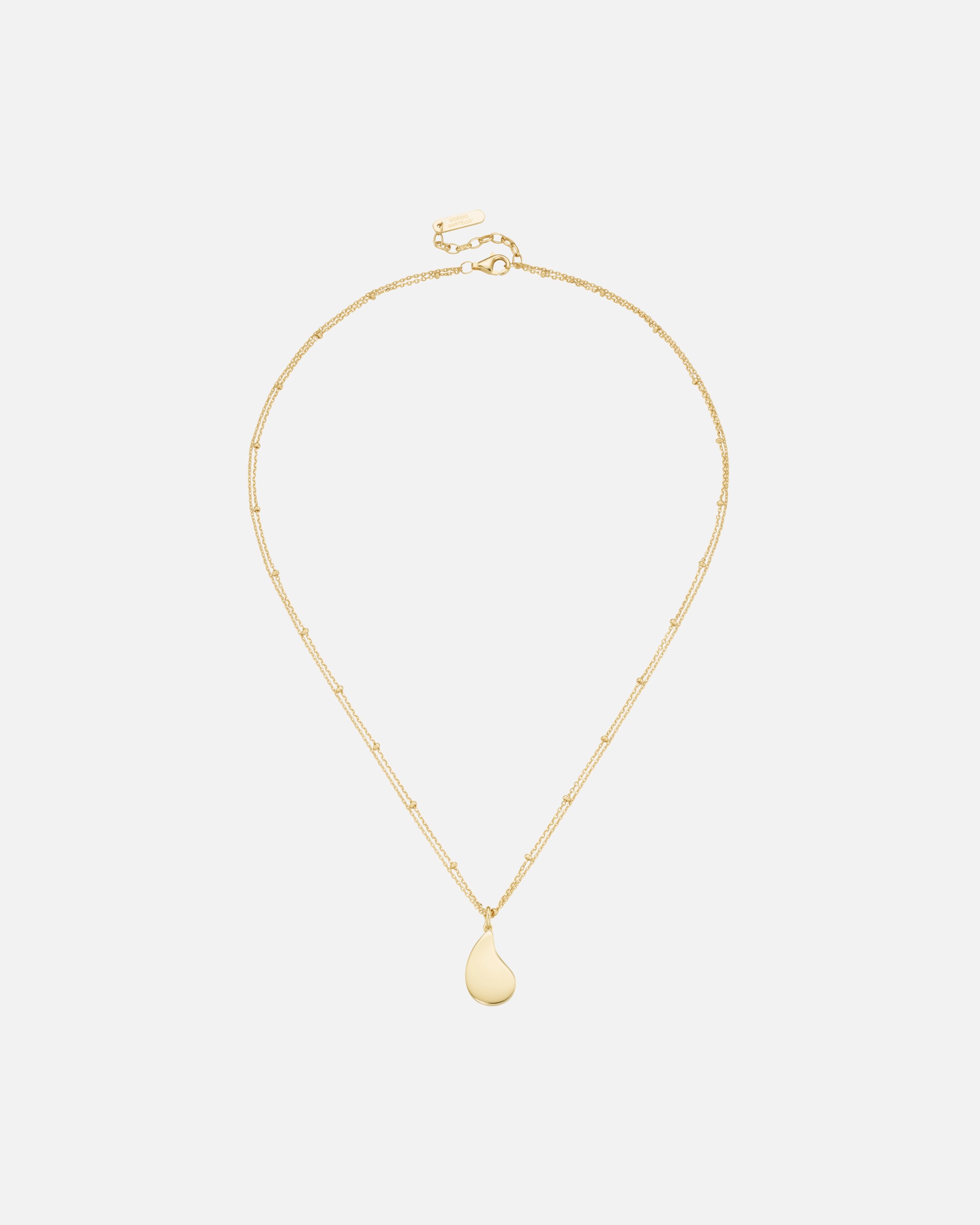 Halskette für Unisex Giorgio Martello Milano Kette Anhänger Tropfen, Silber 925 Gold