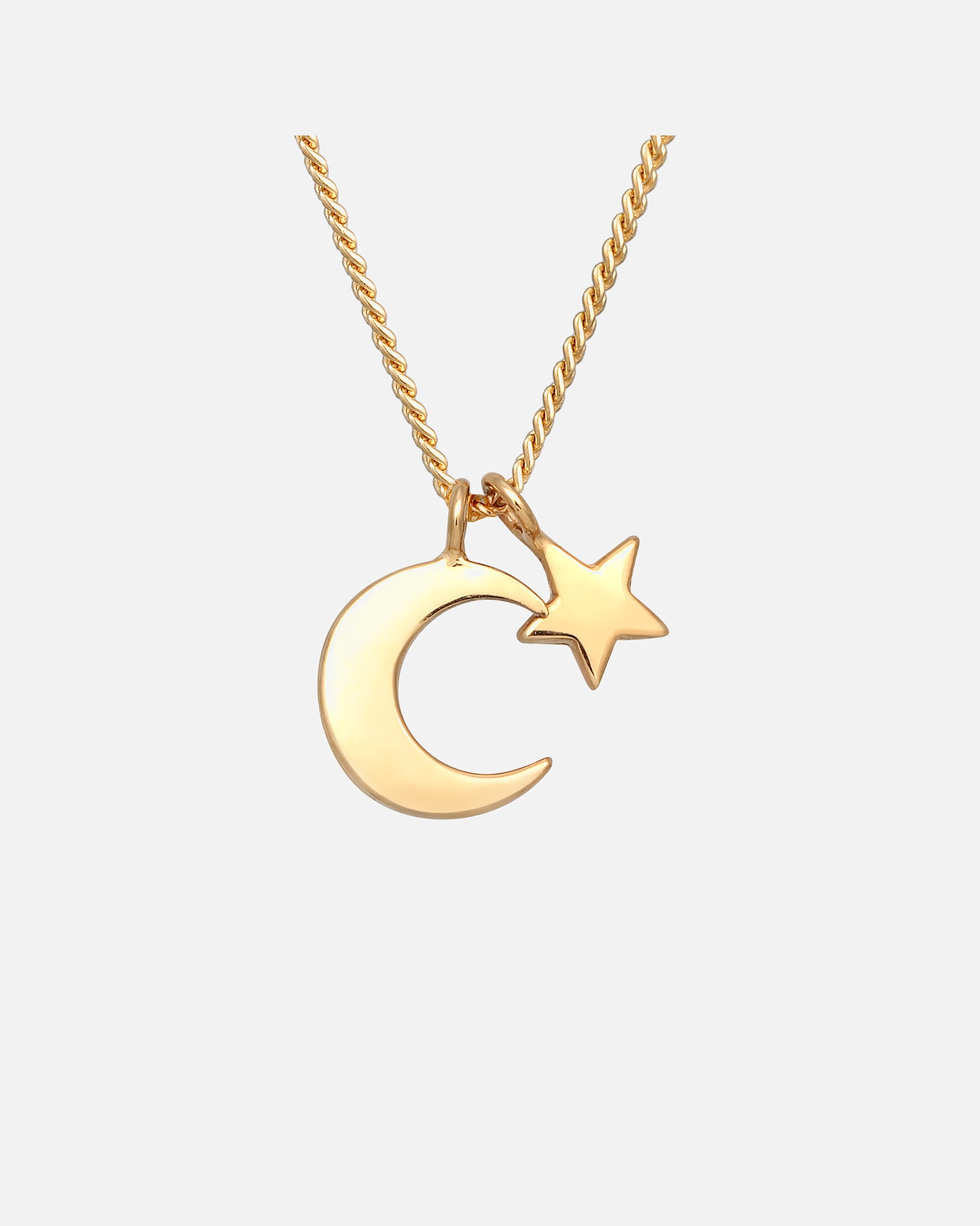 Halskette für Weiblich Mond Stern Astro Kordelkette 375er Gelbgold 1 Stück