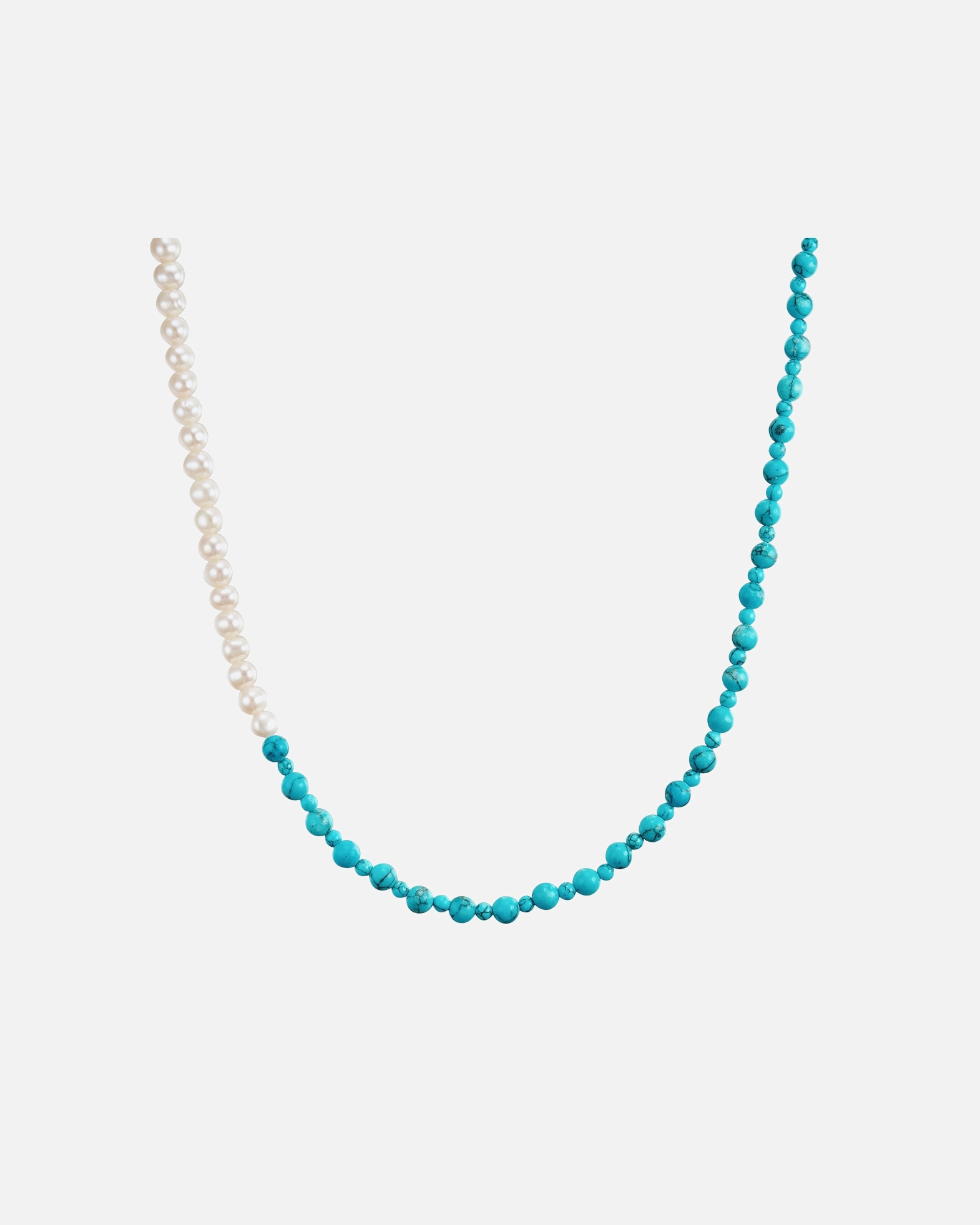Halskette für Weiblich Valero Pearls Halskette aus Sterling Silber in silber mit Türkis (rek.) Süßwasser-Zuchtperle 1 Stück