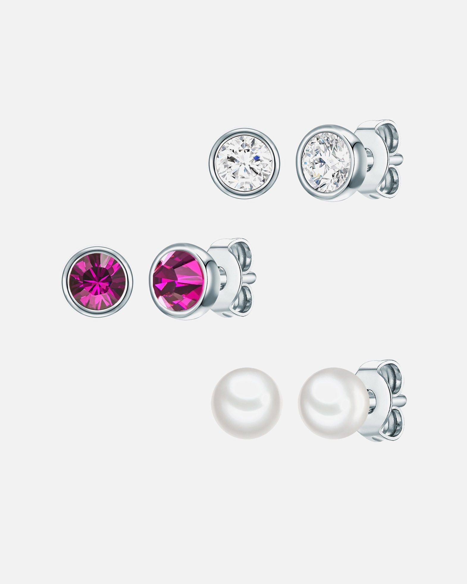 Schmuck für Weiblich Rafaela Donata Schmuckset Sterling Silber verziert mit Kristallen von Swarovski® Süßwasser-Zuchtperle in Silber 1 Stück
