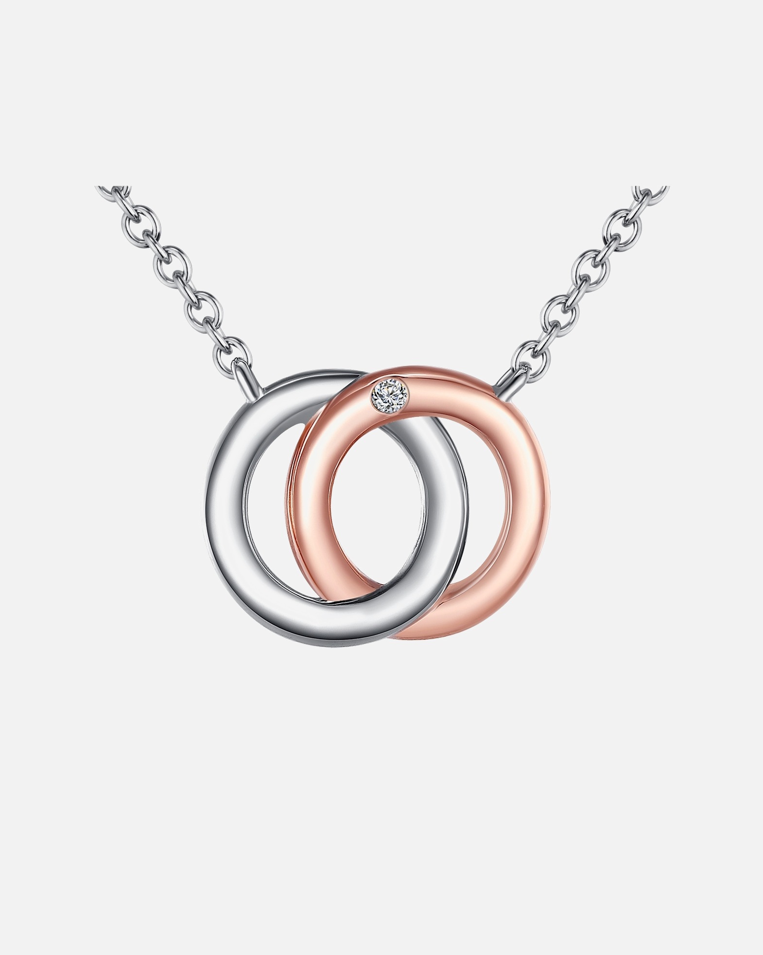 Halskette für Weiblich Rafaela Donata Diamant-Kette Sterling Silber Diamant in Silber/Roségold 1 Stück