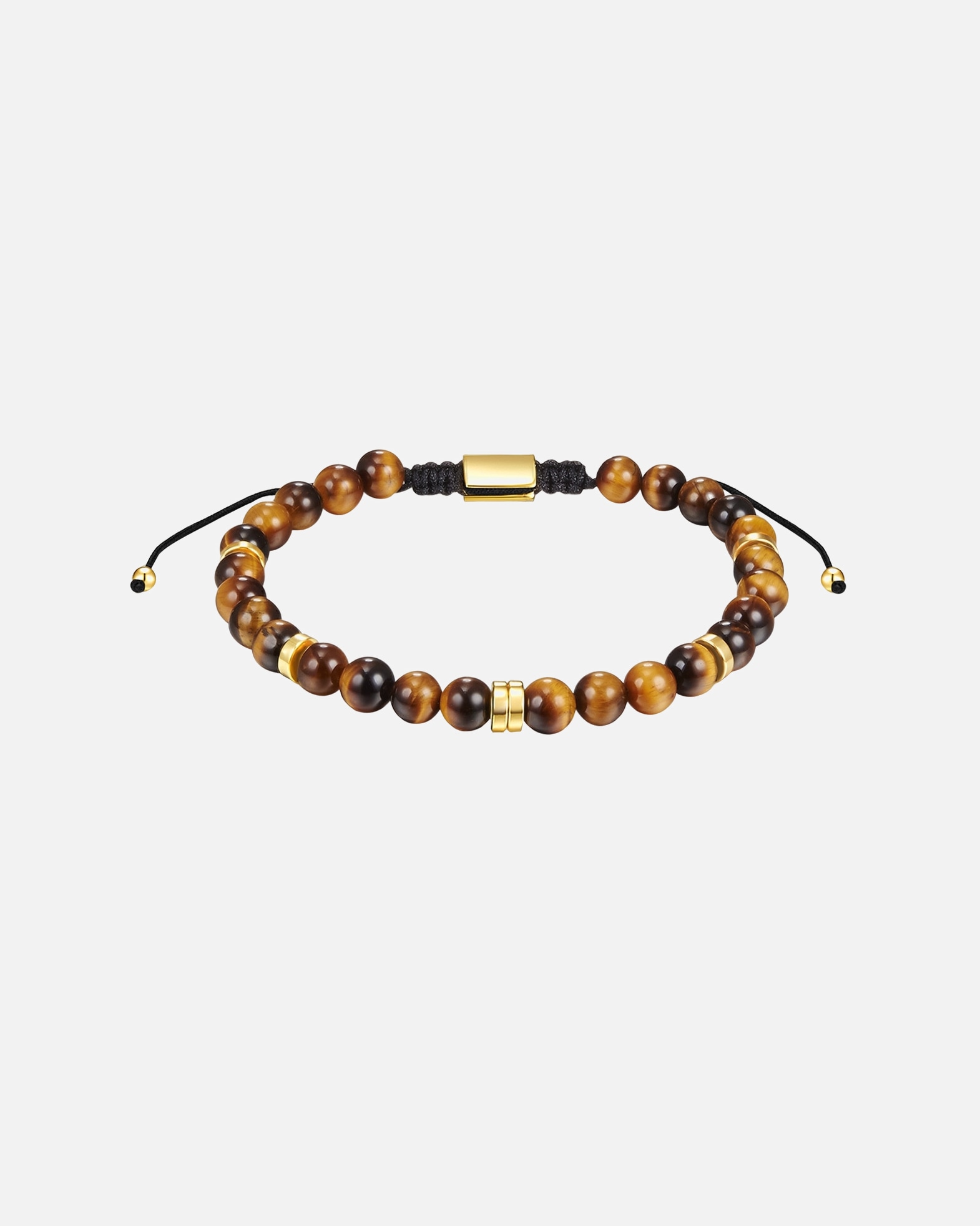 Armband für Männlich Männerglanz Armband aus Sterling Silber in Gelbgold mit Tigerauge 1 Stück