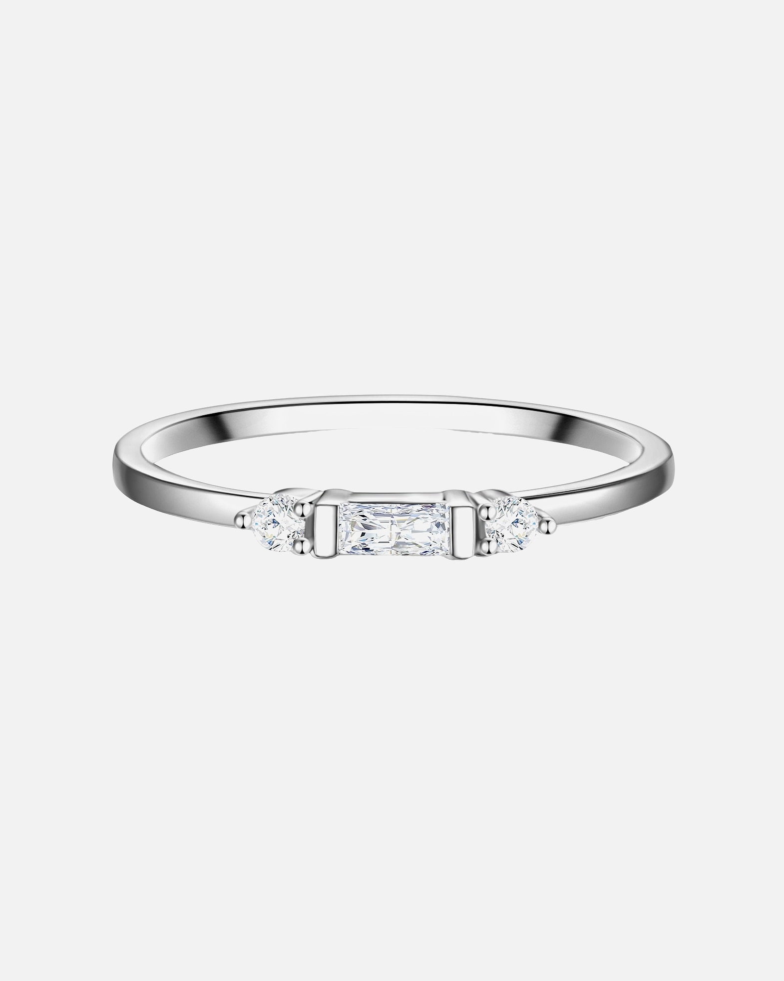 Ring für Weiblich Lulu & Jane Ring aus Messing in Silber mit Zirkonia 54