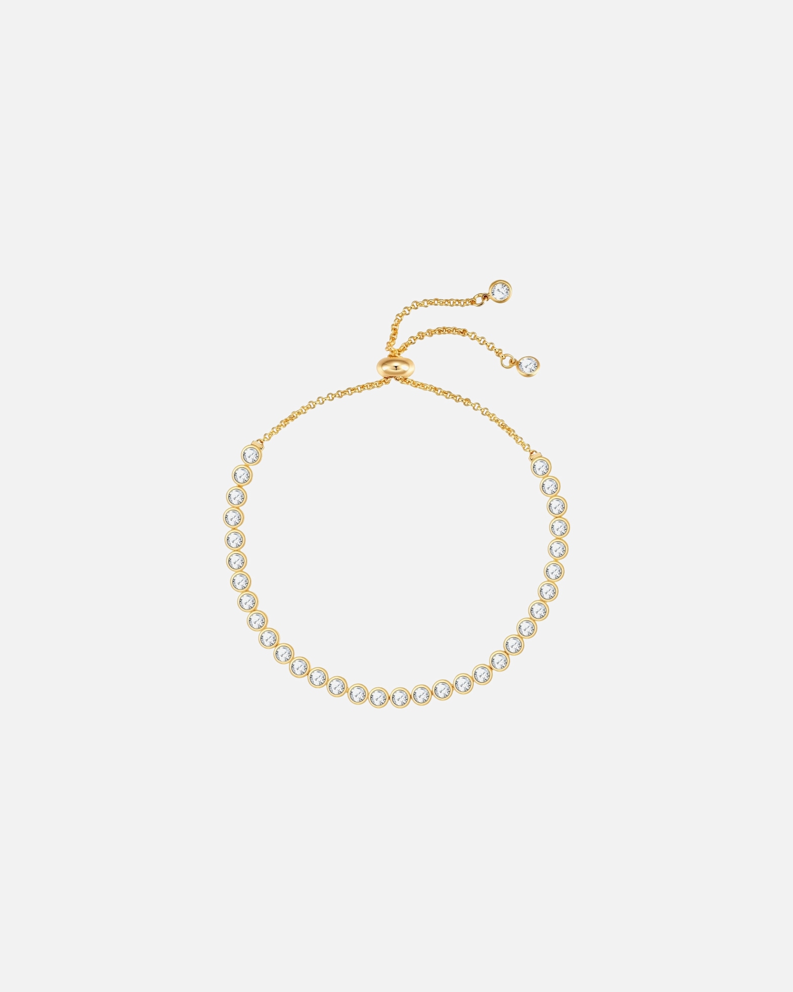 Armband für Weiblich Lulu & Jane Armband aus Messing in Gelbgold mit Zirkonia 24,0 cm, flexibel einstellbar
