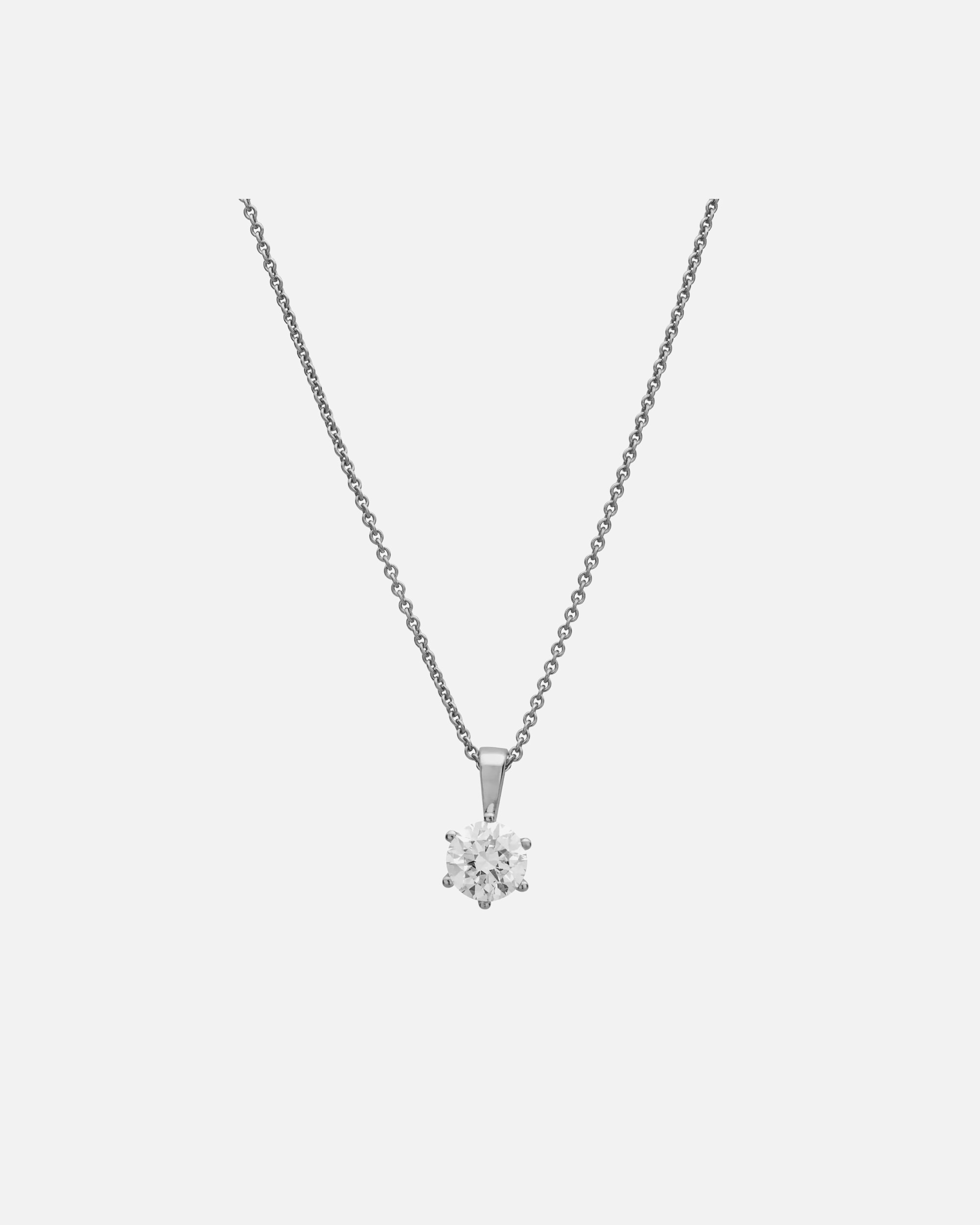 Halskette für Weiblich Lyomi Default Brand Line Anhänger mit Kette 585/- Gold Diamant Lab Grown weiß 1,0ct. weiß