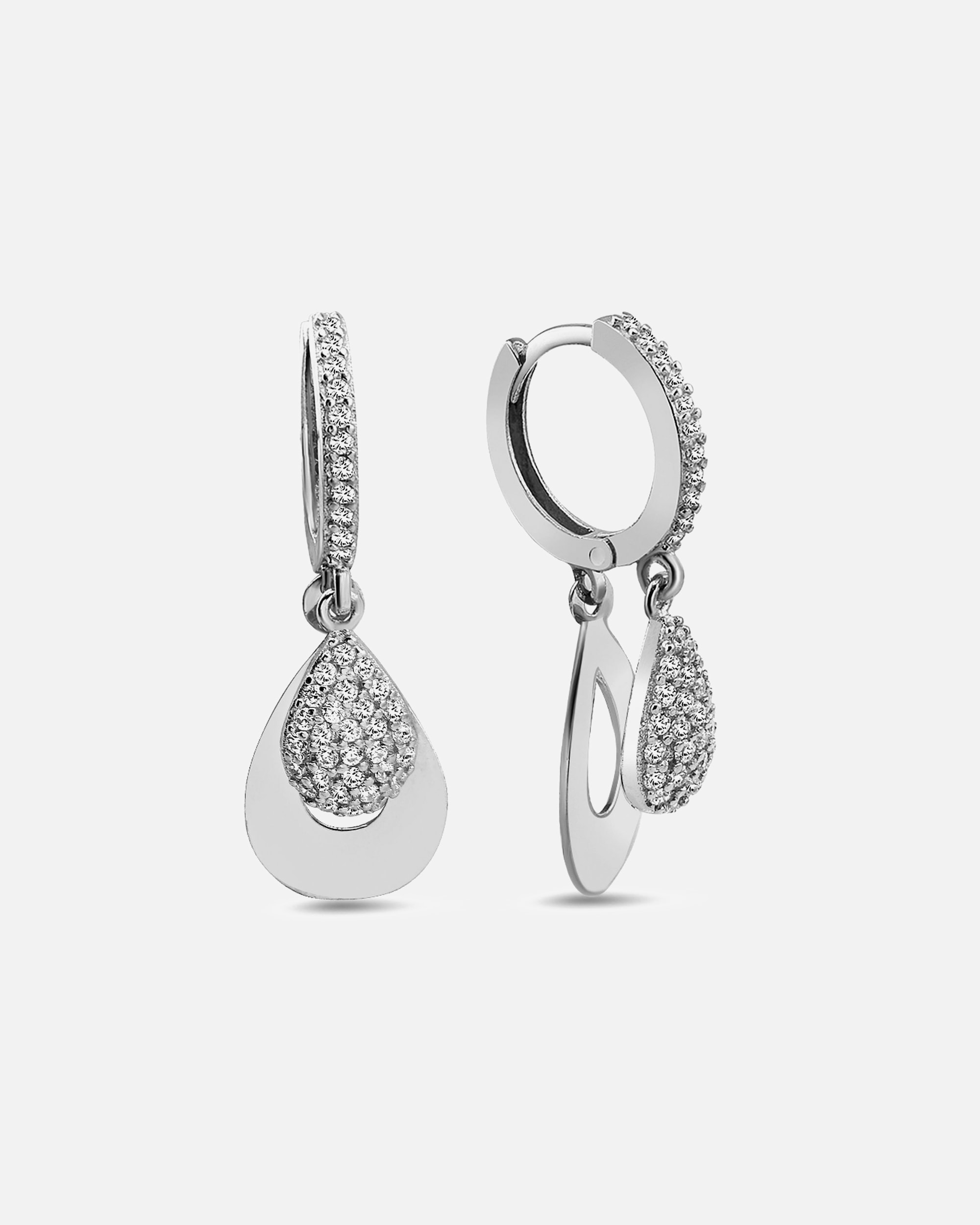 Ohrringe für Weiblich dKeniz Ohrhänger 925/- Sterling Silber Zirkonia weiß Silber