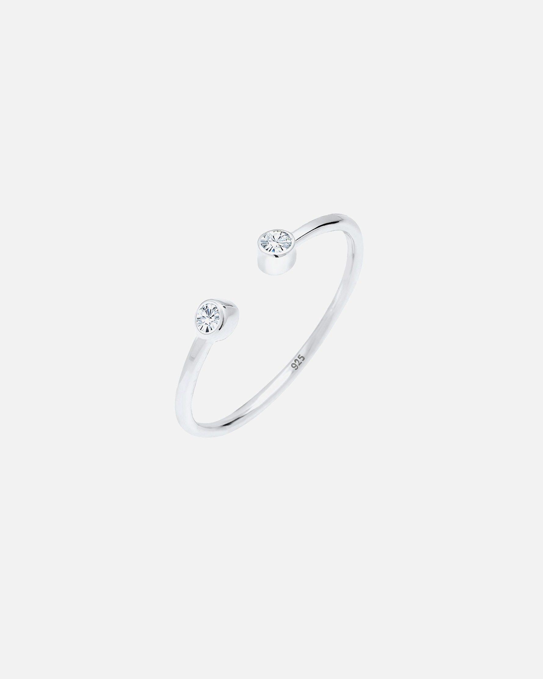 Ring für Weiblich Elli Solitär Statement 925 Silber, mit Kristallen von Swarovski® Silber