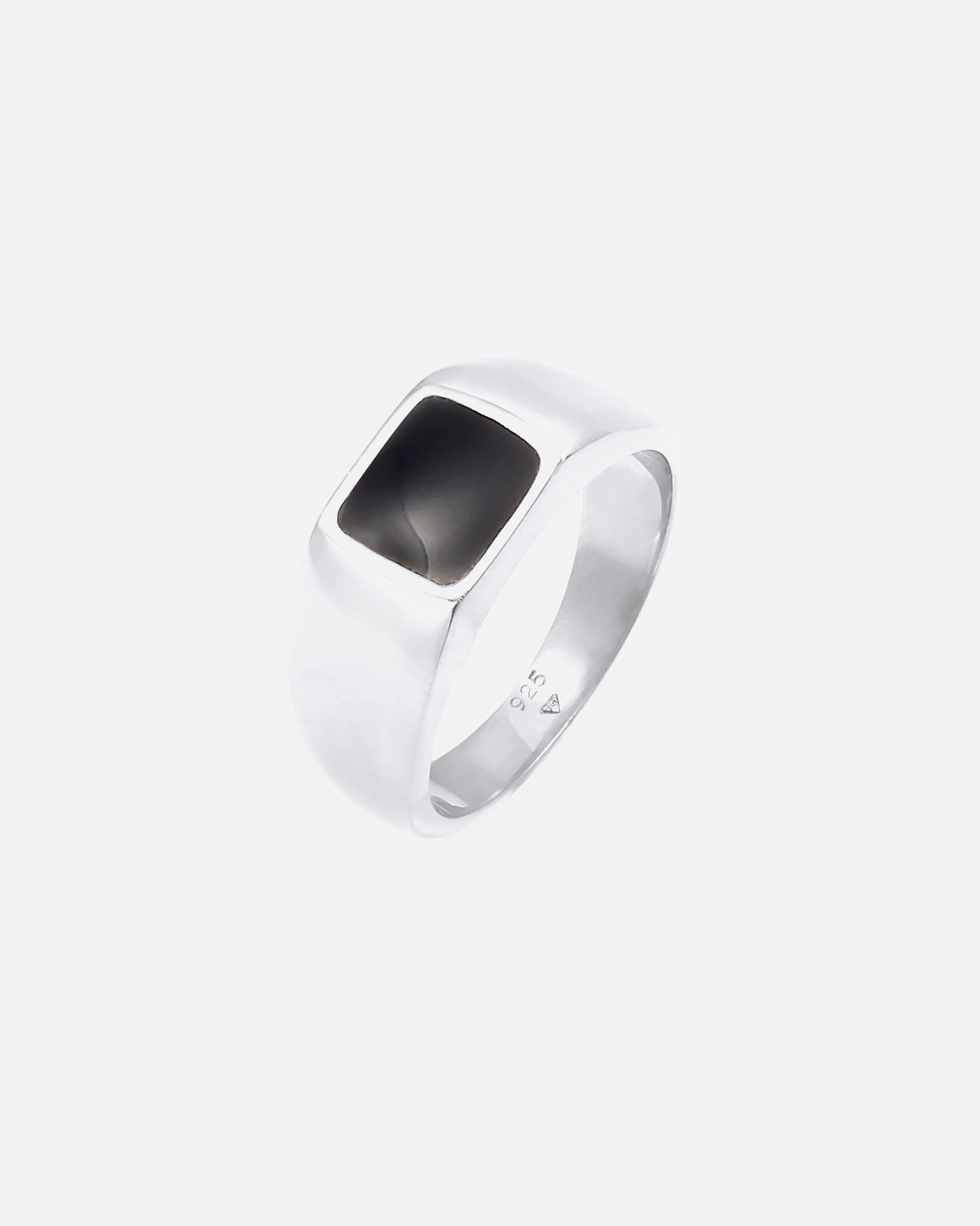 Ring für Weiblich Elli Siegelring Emaille Rechteck Klassik 925 Silber 54