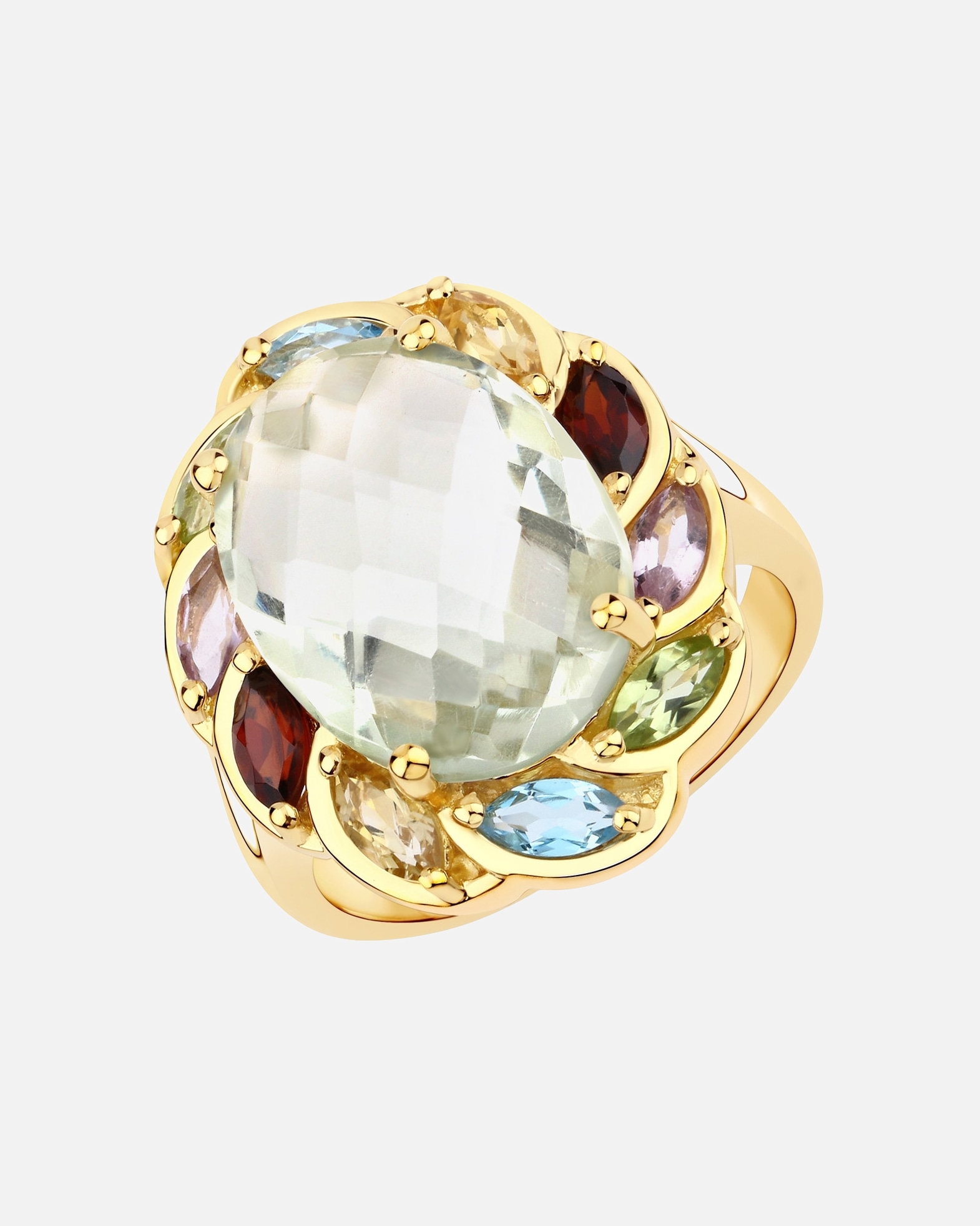 Ring für Weiblich Rafaela Donata Ring Sterling Silber Amethyst in Gelbgold 50