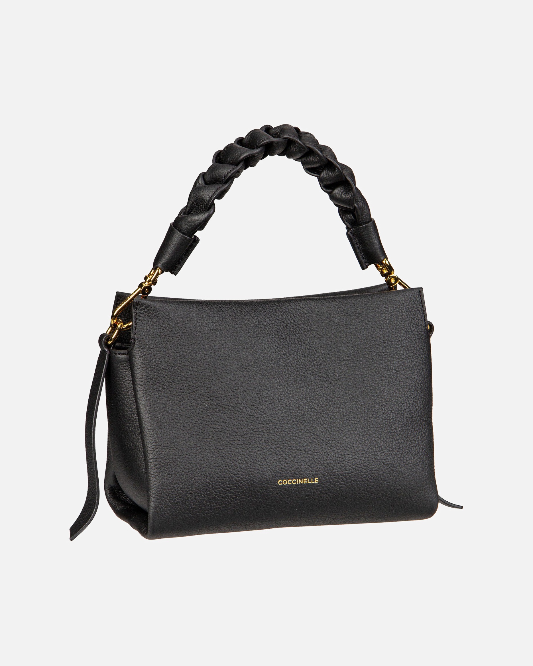 Handtasche für Weiblich Coccinelle Handtasche Boheme Grana Double Noir/Cognac
