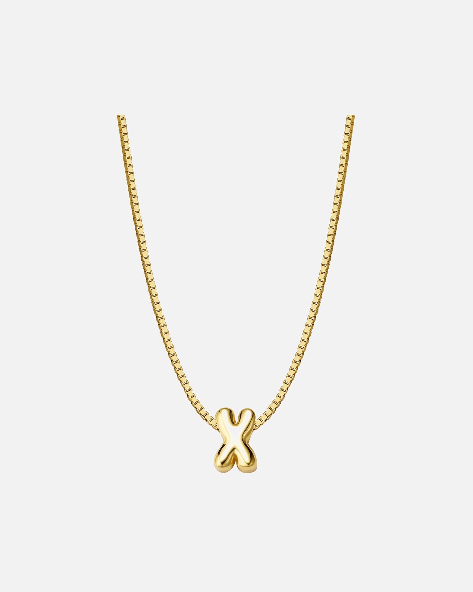 Halskette für Weiblich Glanzstücke München Halskette Buchstabe X aus Sterling Silber in gelbgold 40,0 cm Basiskette + 5,0 cm Verlängerung