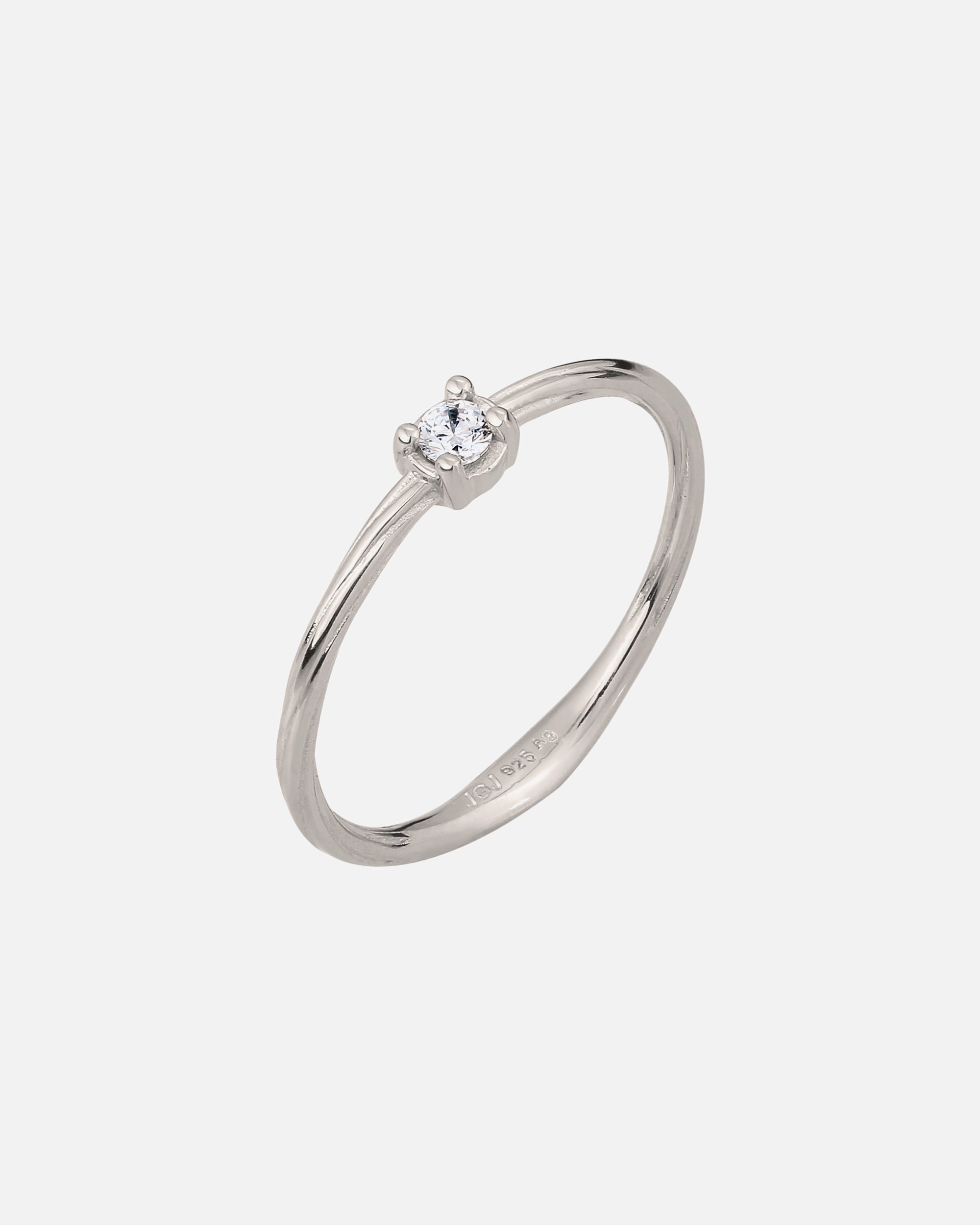 Ring für Weiblich Elli DIAMONDS Solitär Diamant Weiß Brillantschliff (0.06 ct) 925 Sterling Silber 58