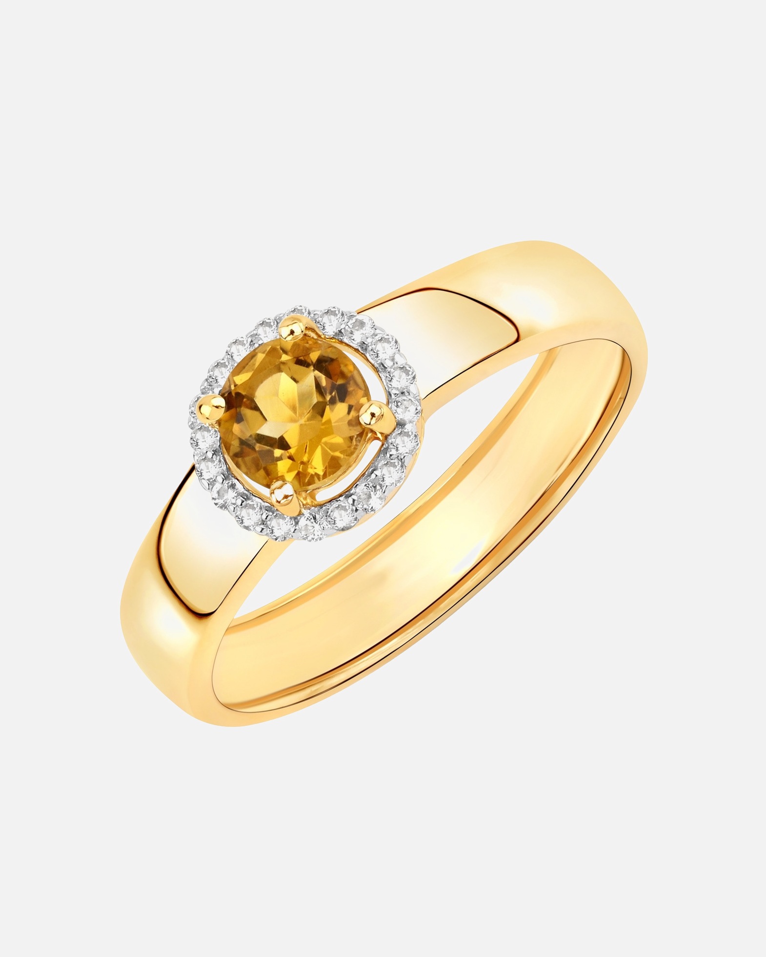 Ring für Weiblich Rafaela Donata Ring Sterling Silber Citrin in Gelbgold 56