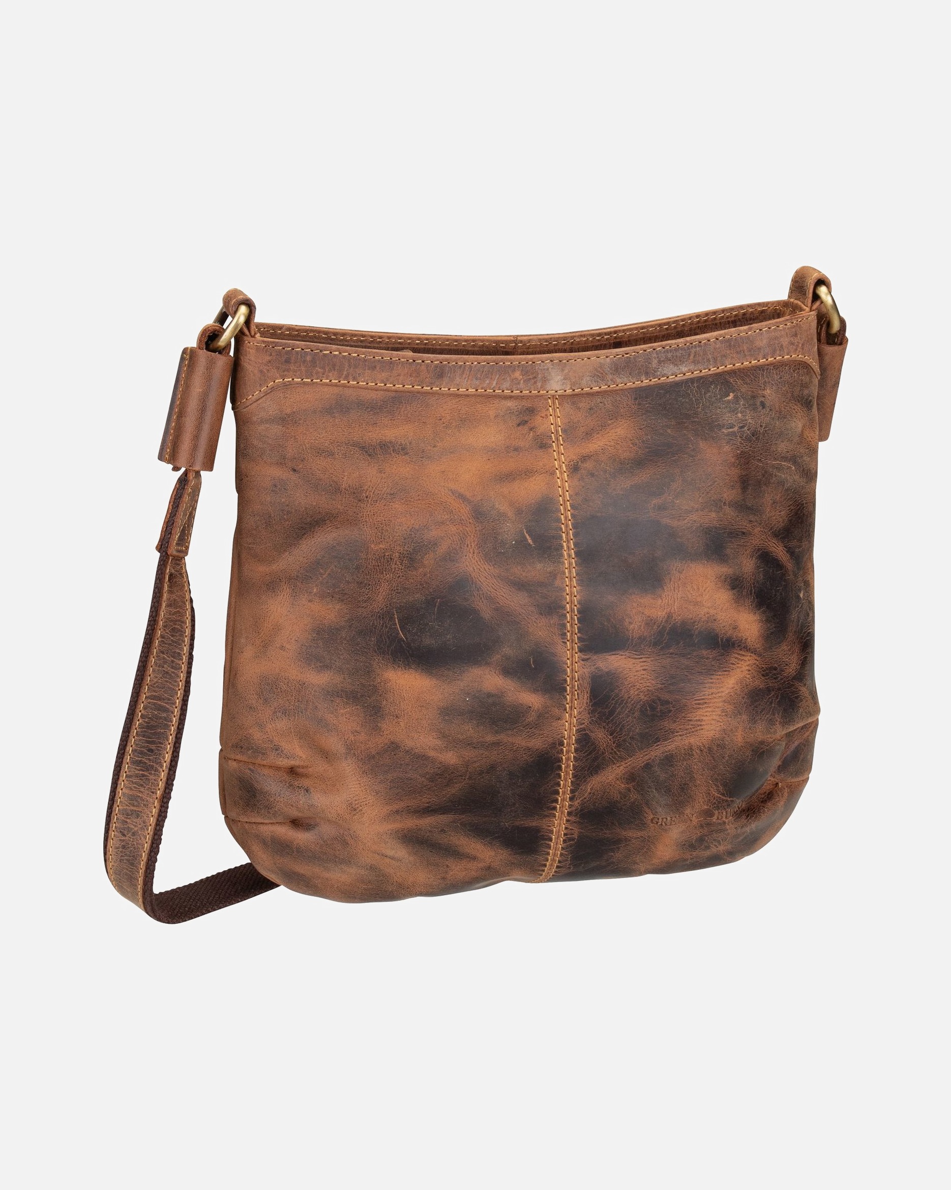 Umhängetasche für Weiblich Greenburry Beuteltasche Vintage 1655A Sattelbraun