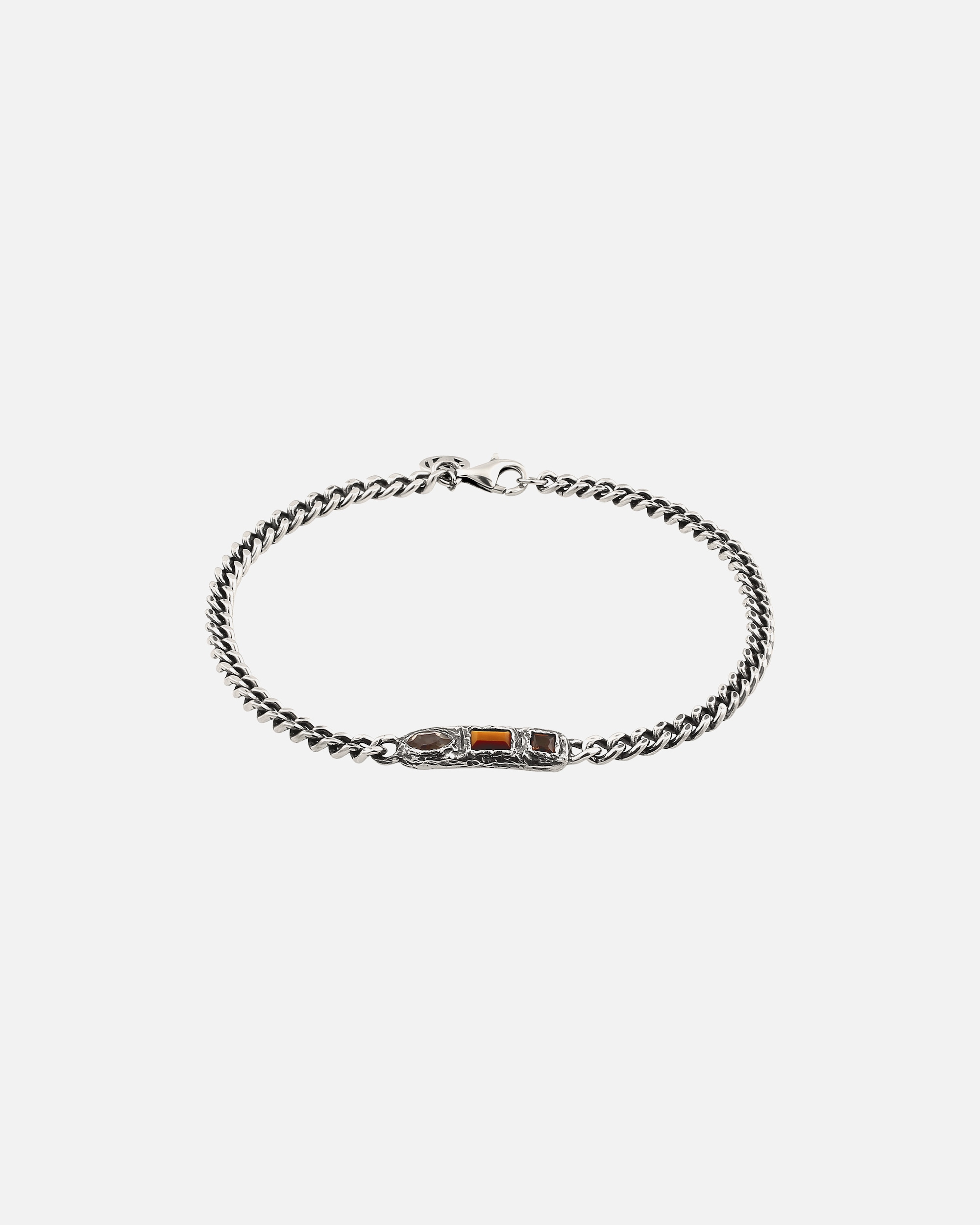 Armband für Männlich Haze & Glory Default Brand Line Tigerauge Quarz Braun Panzerkette 925 Sterling Silber 21