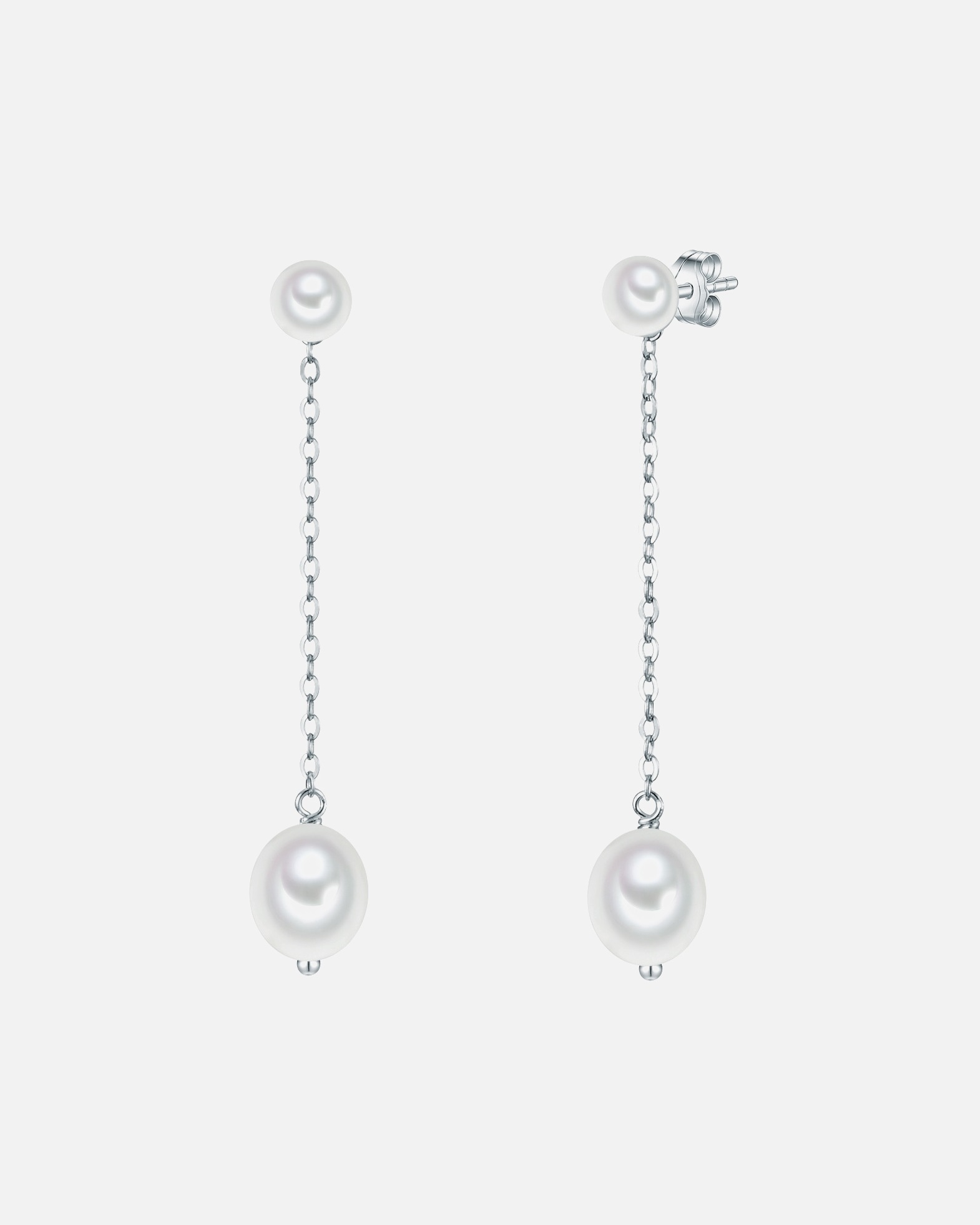 Ohrringe für Weiblich Valero Pearls Perlen-Ohrstecker Sterling Silber Süßwasser-Zuchtperle in Silber 1 Stück